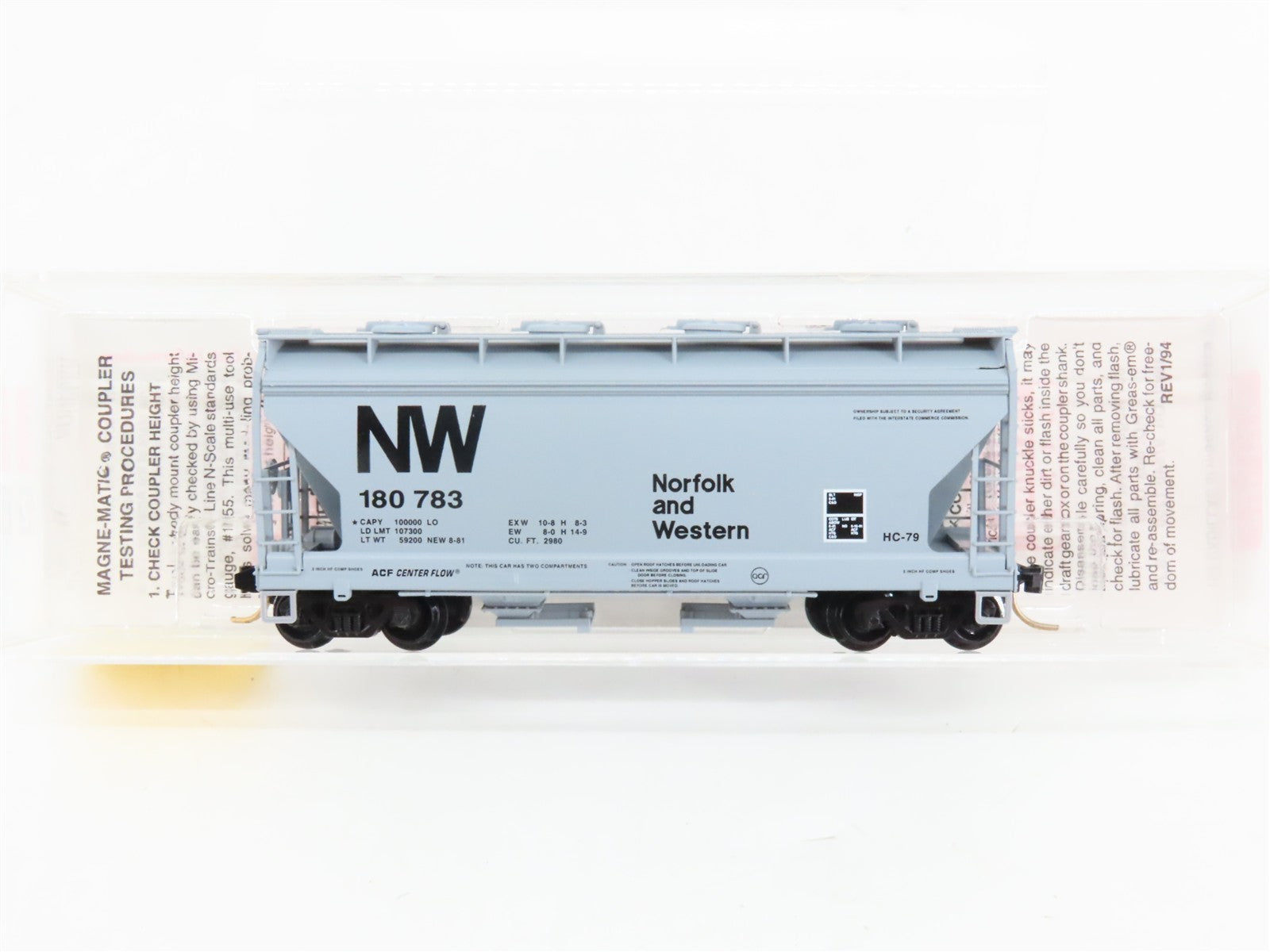 N Scale Micro-Trains 92050 NW Norfolk & Western Hopper 180783 RTR