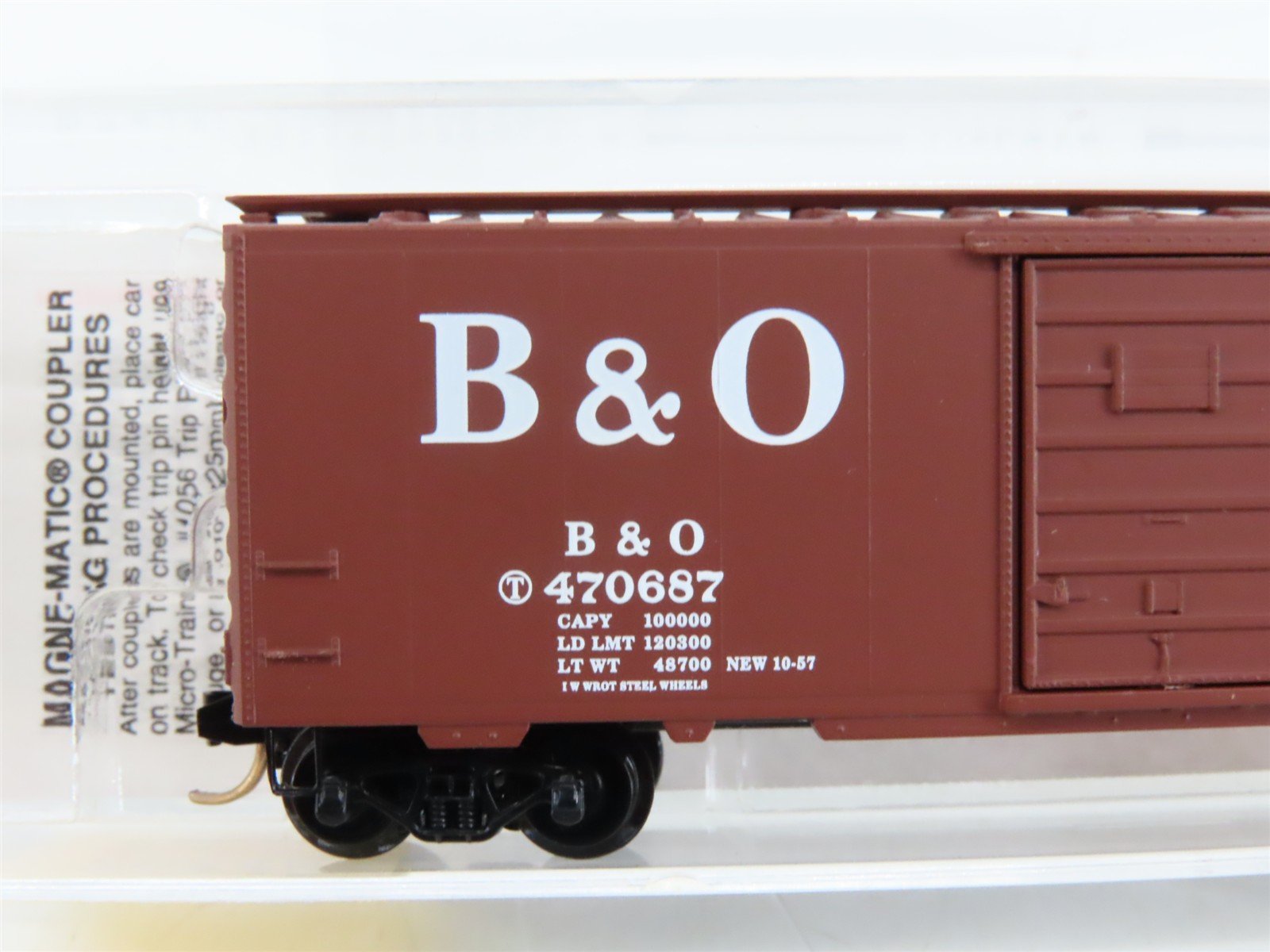 N Scale Micro-Trains 20346 B&O Baltimore & Ohio 40' Box Car 470687 RTR