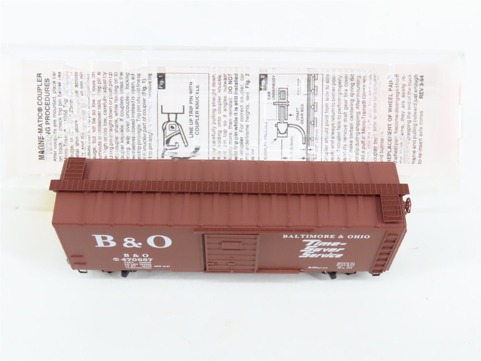 N Scale Micro-Trains 20346 B&O Baltimore & Ohio 40' Box Car 470687 RTR