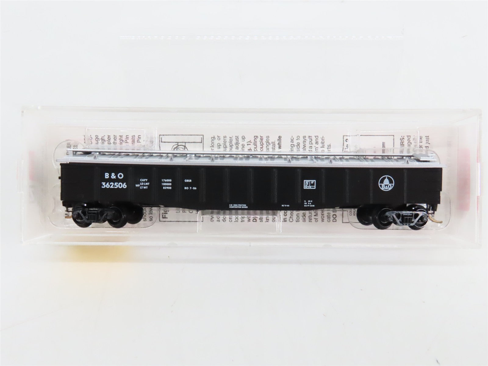 N Scale Micro-Trains 106040 B&O Baltimore & Ohio 50' Covered Gondola 362506 RTR