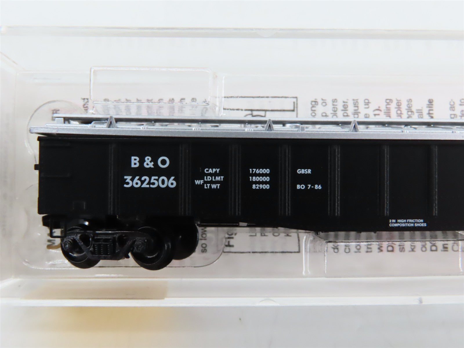 N Scale Micro-Trains 106040 B&O Baltimore & Ohio 50' Covered Gondola 362506 RTR