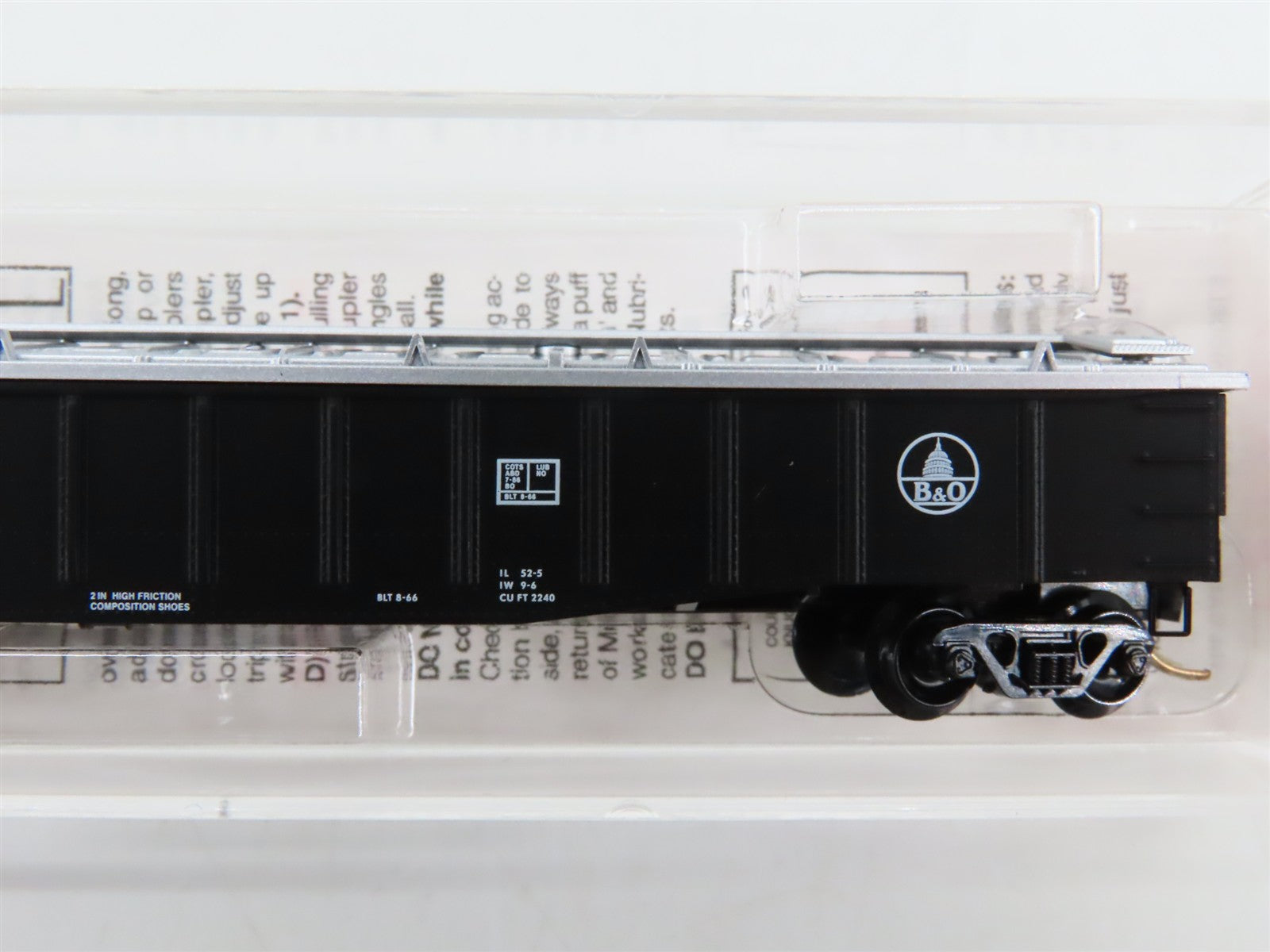 N Scale Micro-Trains 106040 B&O Baltimore & Ohio 50' Covered Gondola 362506 RTR