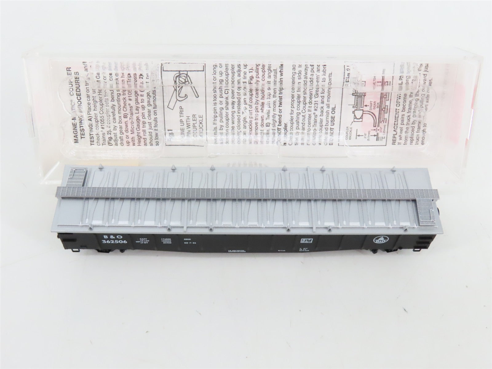 N Scale Micro-Trains 106040 B&O Baltimore & Ohio 50' Covered Gondola 362506 RTR
