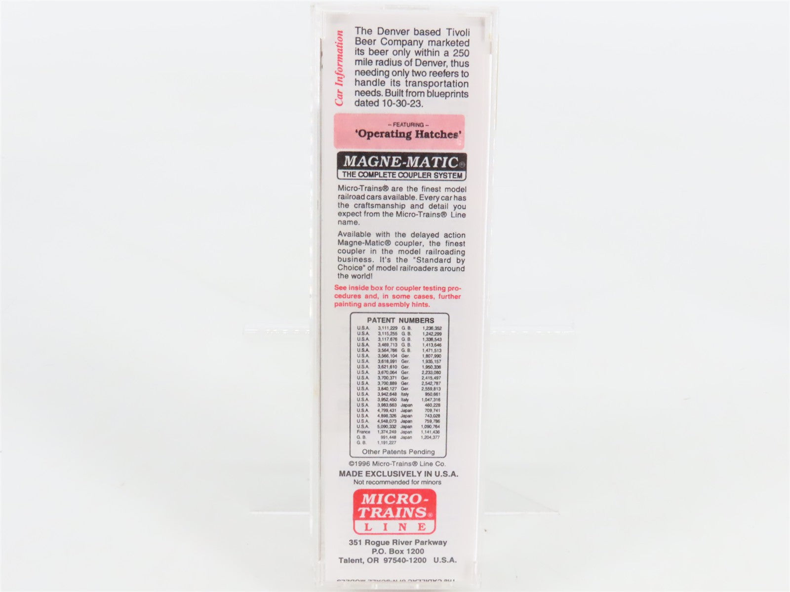 N Scale Micro-Trains 49440 TUX Tivoli Beer 40' Double-Sheathed Wood Reefer #5100