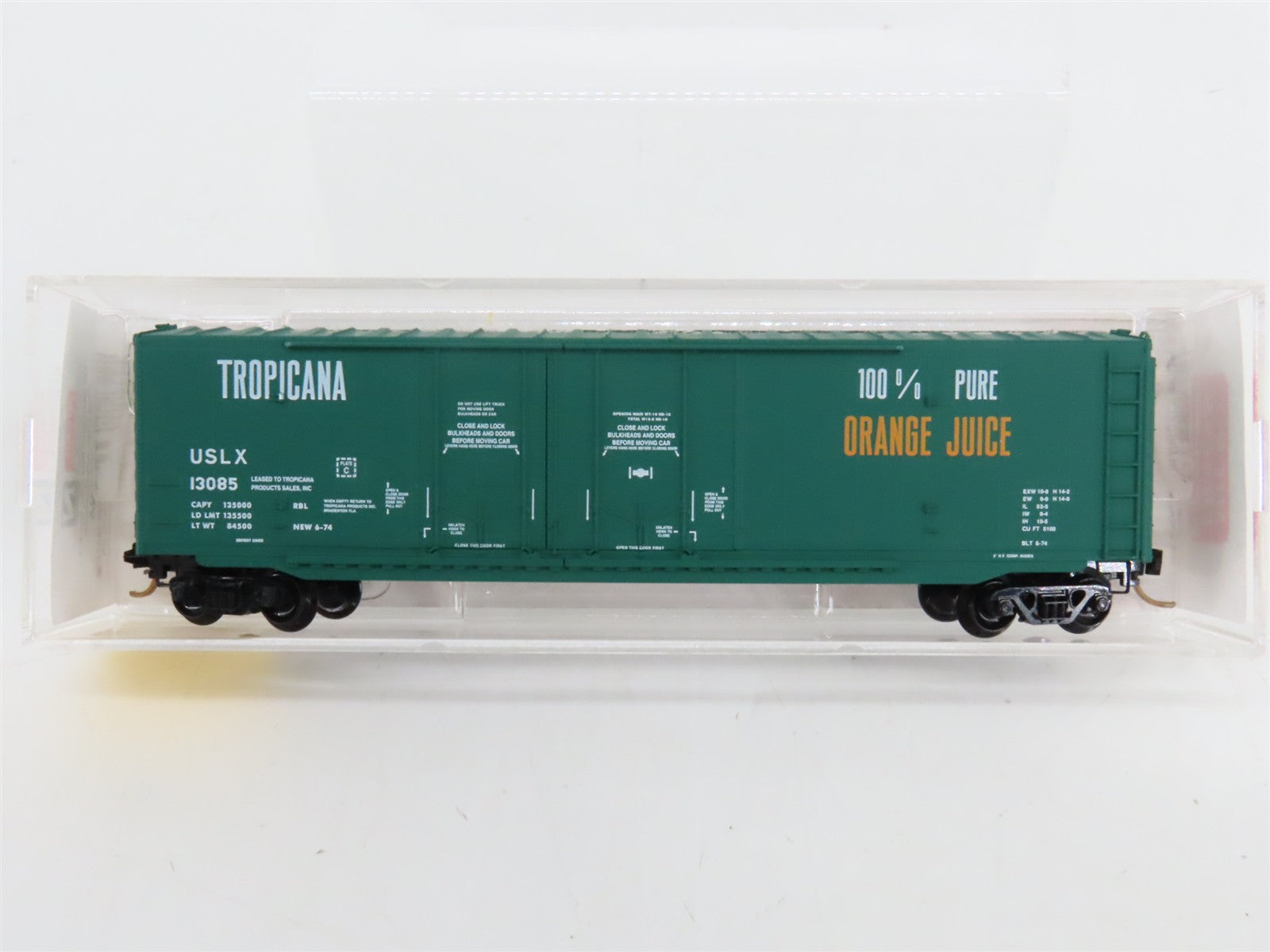 N Scale Micro-Trains 75040 USLX Tropicana 50' Double Plug Door Box Car 13085 RTR