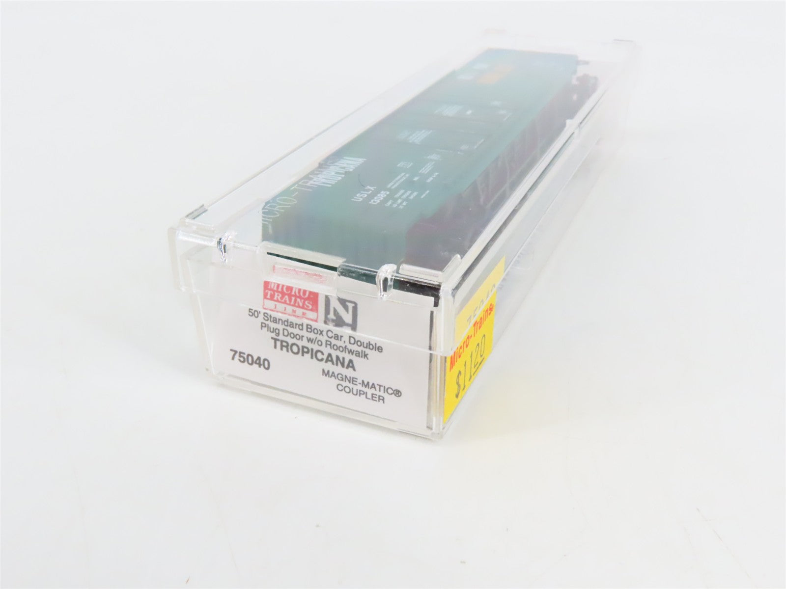 N Scale Micro-Trains 75040 USLX Tropicana 50' Double Plug Door Box Car 13085 RTR