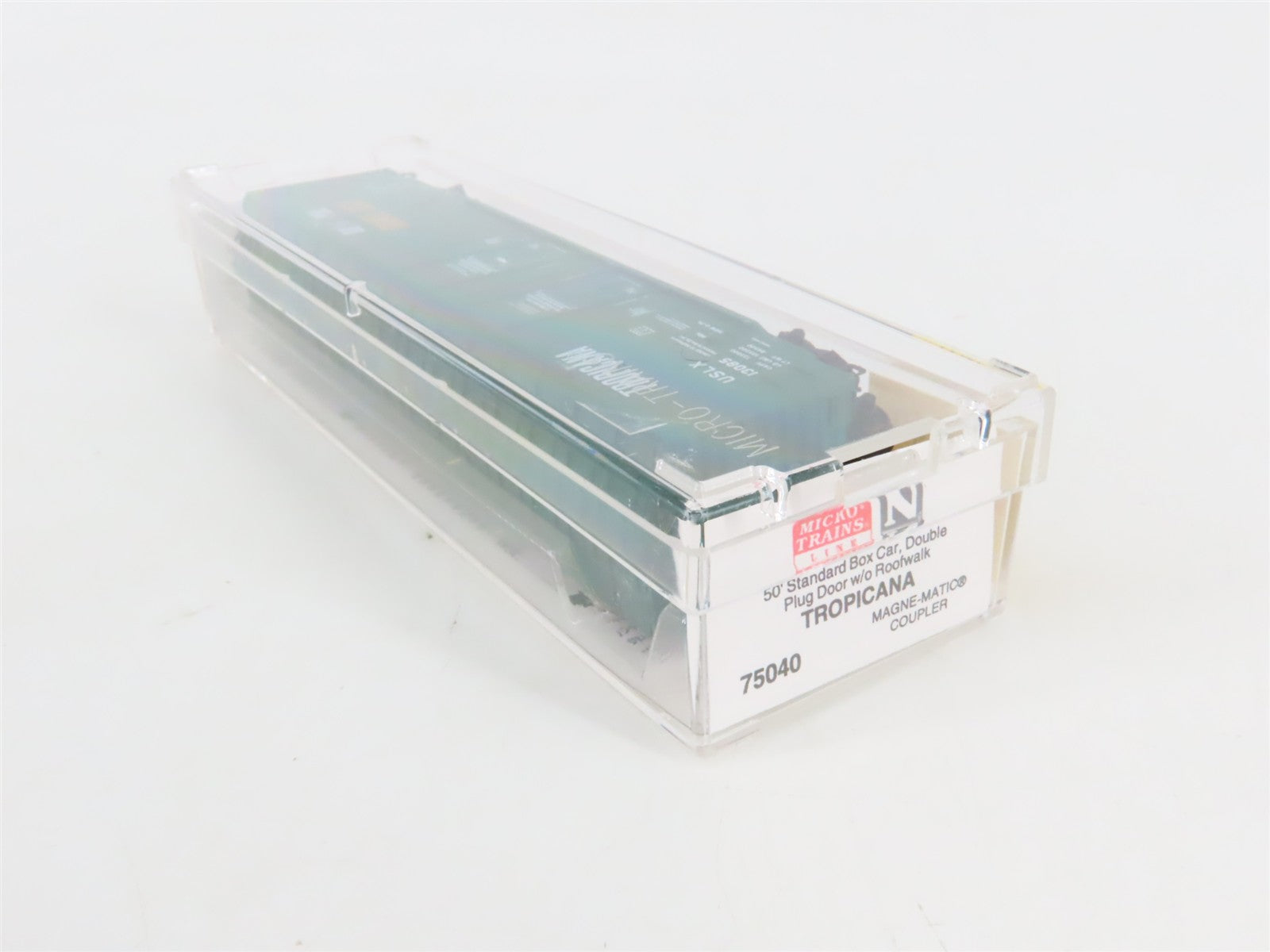 N Scale Micro-Trains 75040 USLX Tropicana 50' Double Plug Door Box Car 13085 RTR