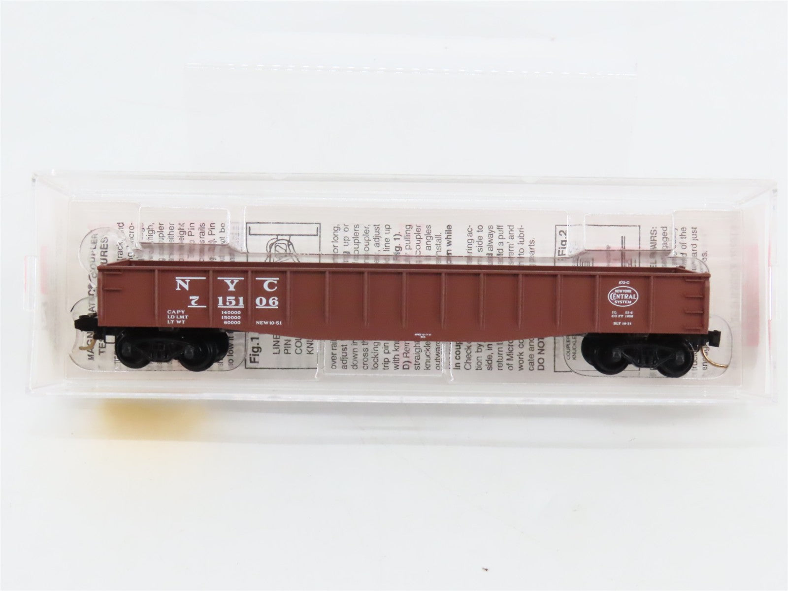 N Scale Micro-Trains 46170 NYC New York Central 50' Drop End Gondola 715106 RTR