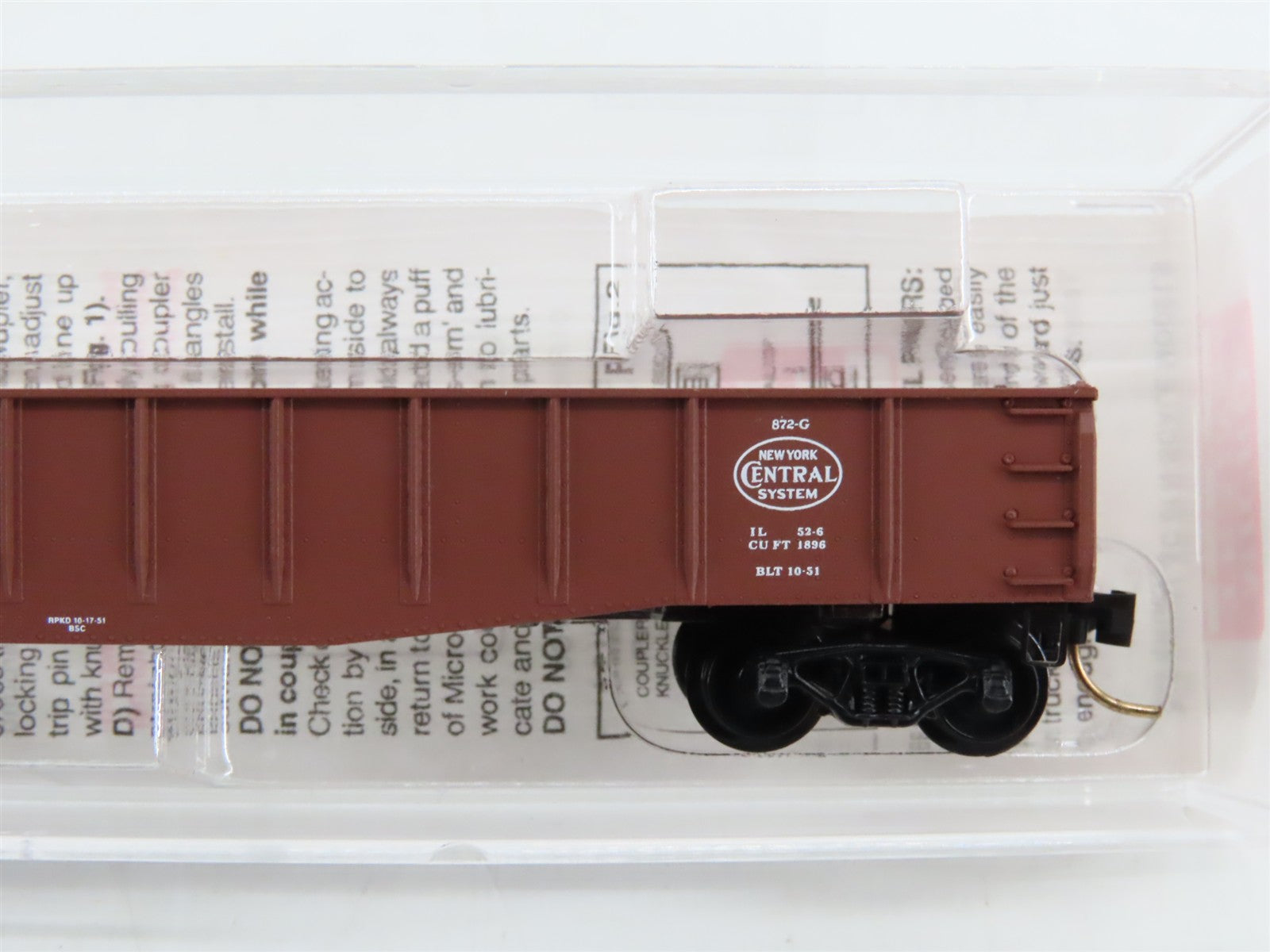 N Scale Micro-Trains 46170 NYC New York Central 50' Drop End Gondola 715106 RTR