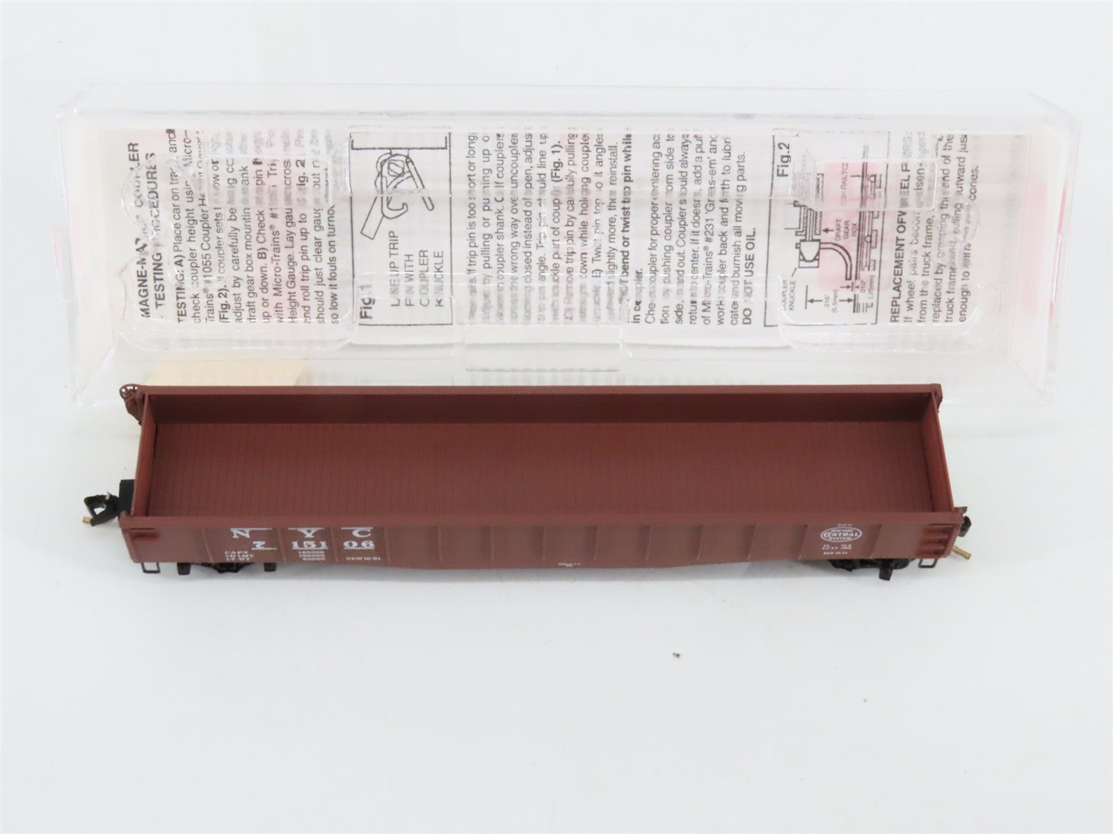 N Scale Micro-Trains 46170 NYC New York Central 50' Drop End Gondola 715106 RTR