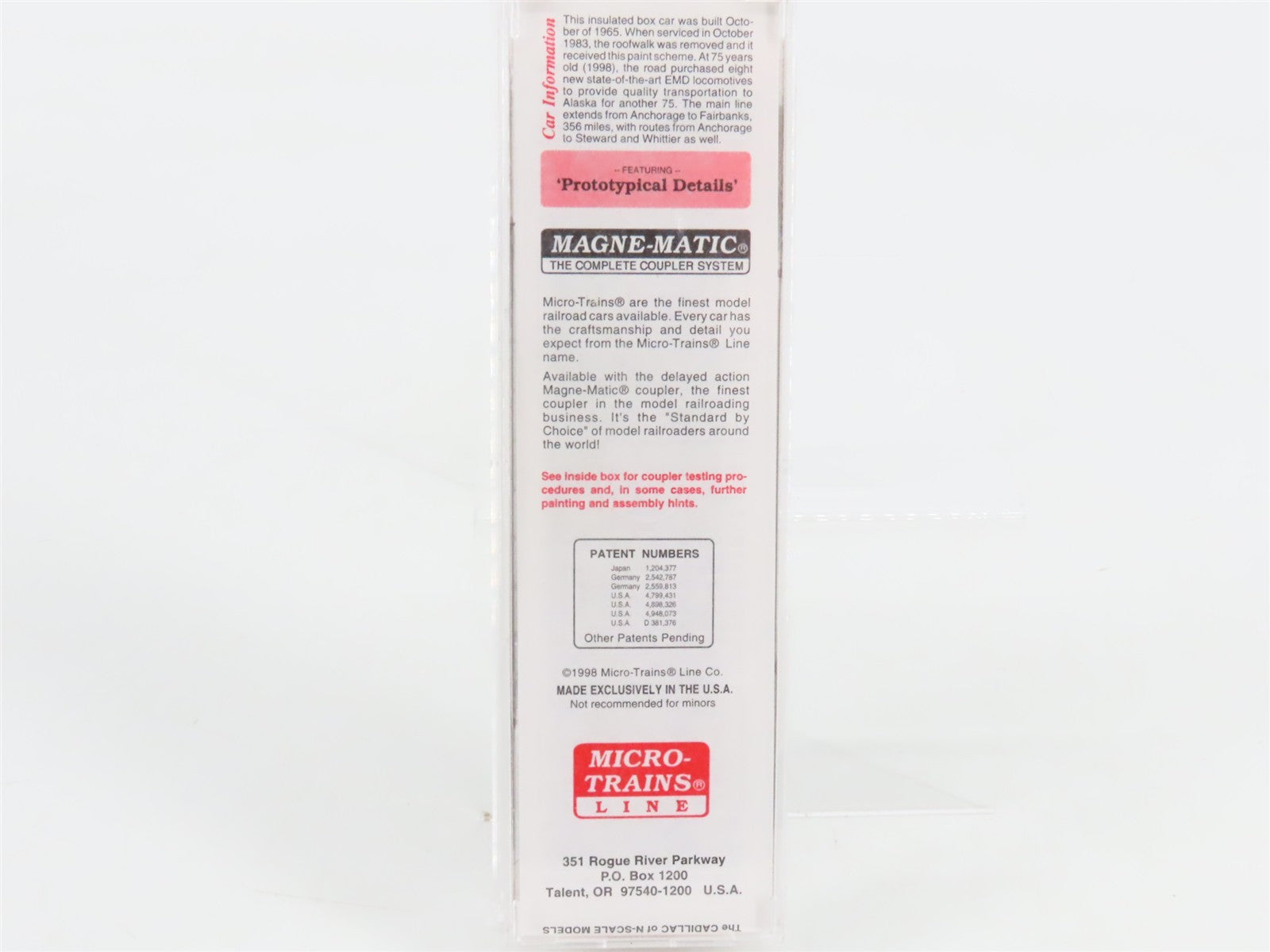 N Scale Micro-Trains MTL 75010 ARR Alaska Railroad 50' Box Car #10812