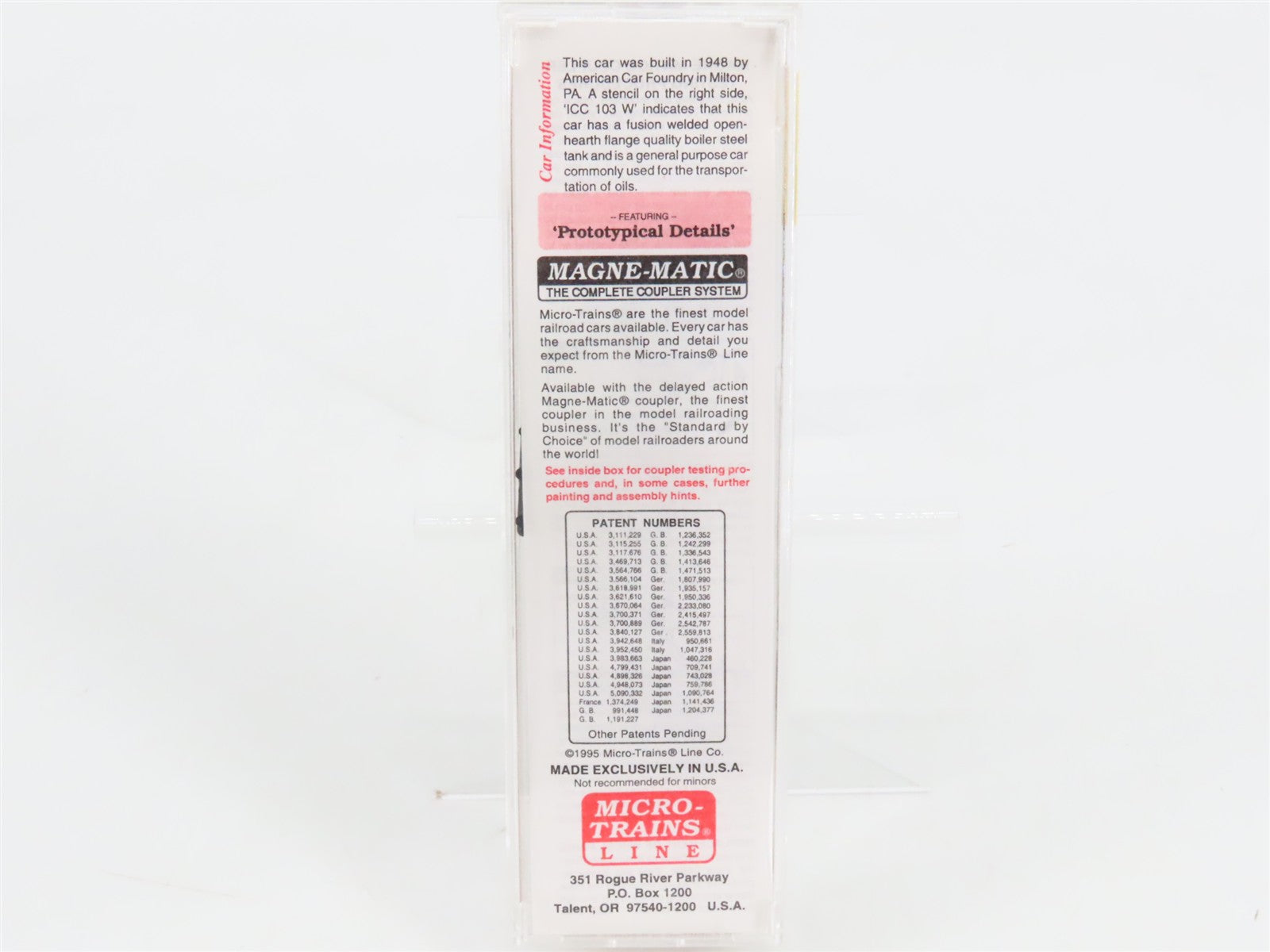 N Scale Micro-Trains 65170 SHPX Shipper's Car Line Corp. 39' Tank Car 7673 RTR