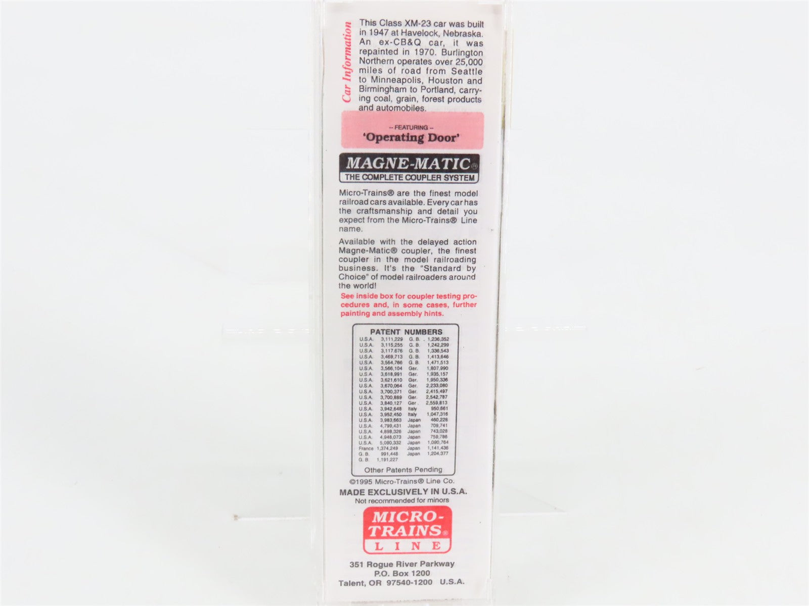 N Scale Micro-Trains 20306 BN Burlington Northern 40' Box Car 189284 RTR
