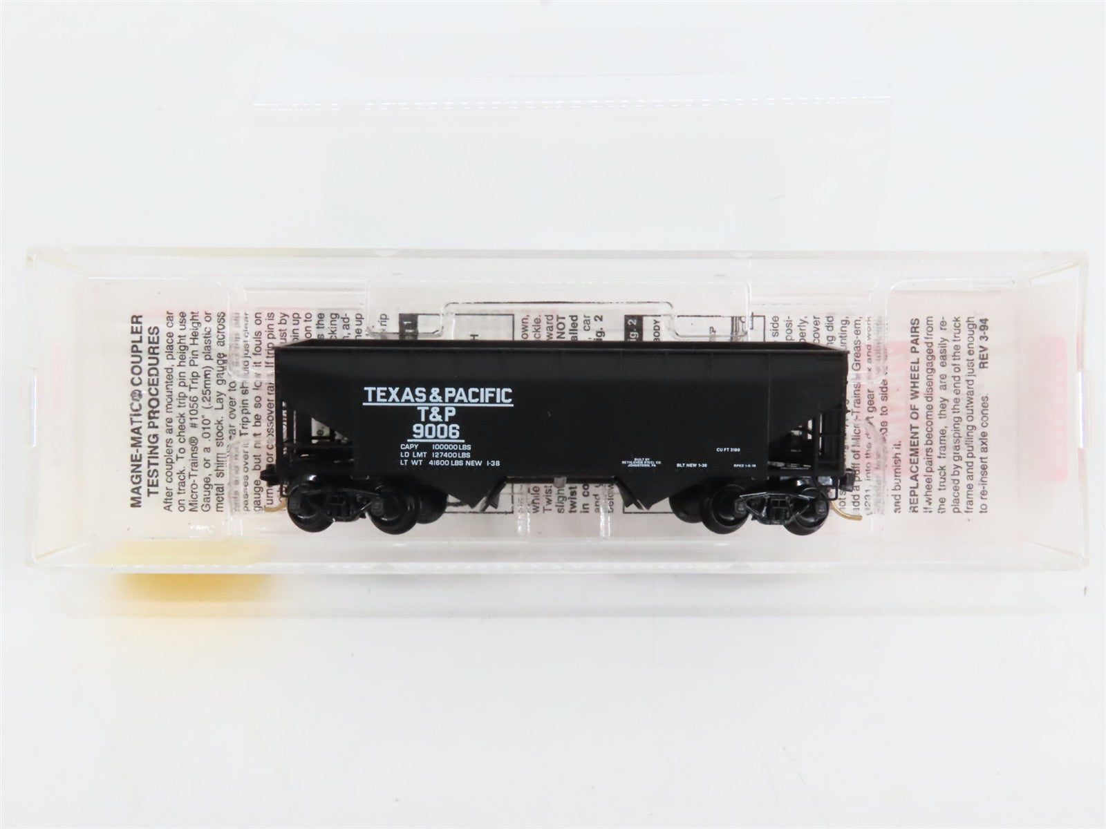 N Scale Micro-Trains 55120 T&P Texas & Pacific 33' 2-Bay Hopper 9006 RTR