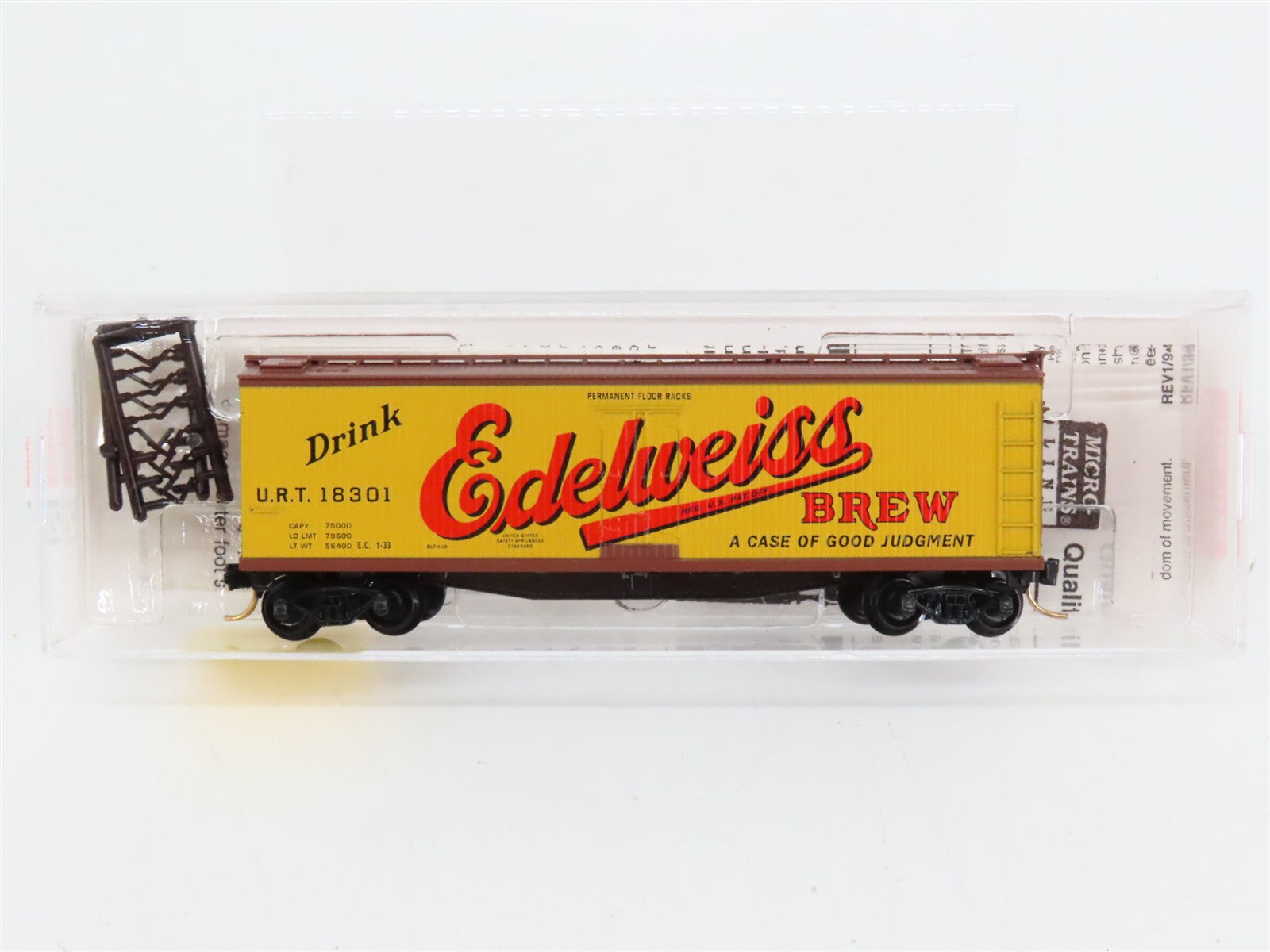 N Scale Micro-Trains 49430 URT Edelweiss Brew 40' Wood Reefer #18301 RTR
