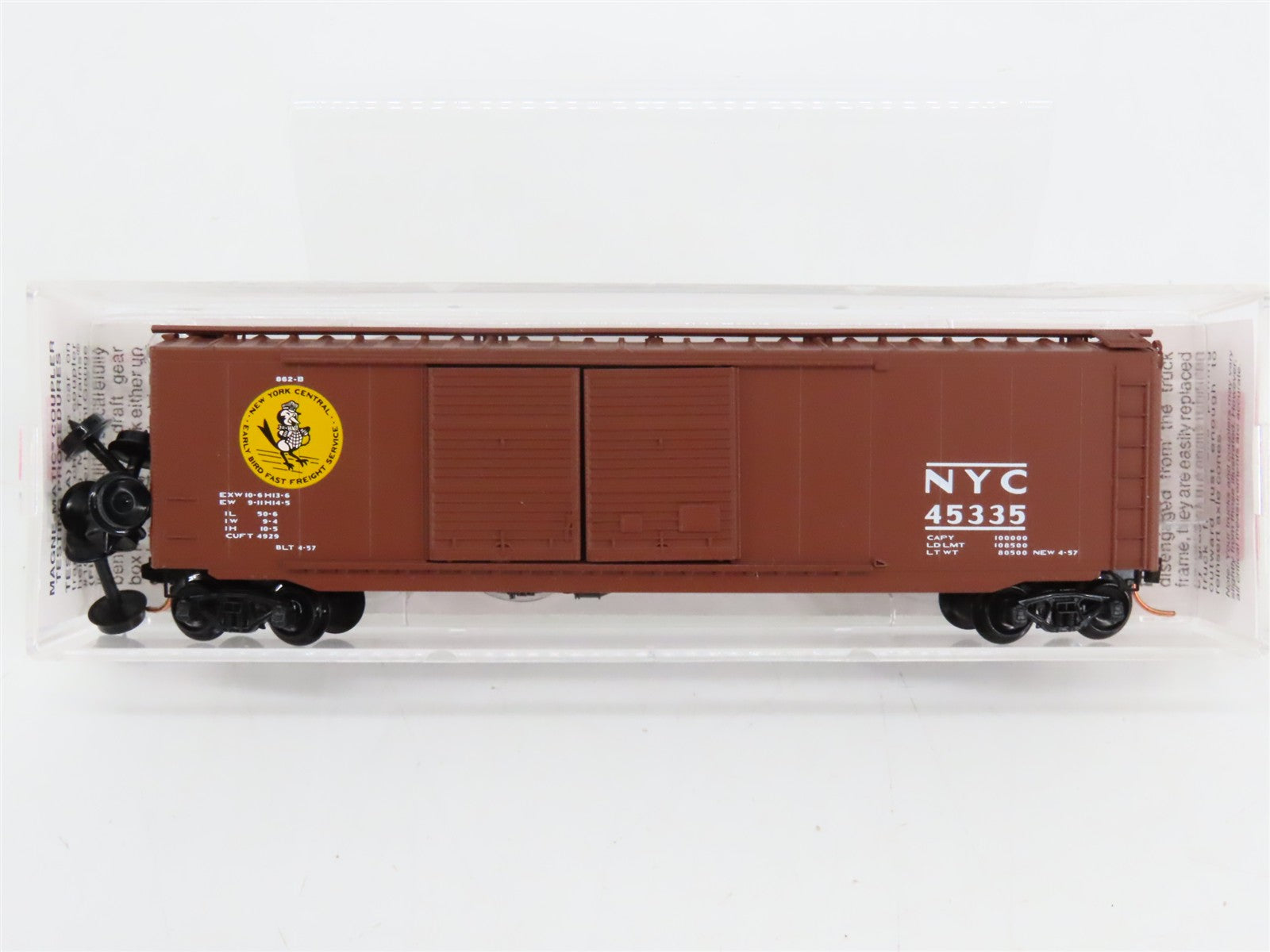 N Scale Micro-Trains 34220 NYC New York Central Early Bird 50' Box Car 45335 RTR