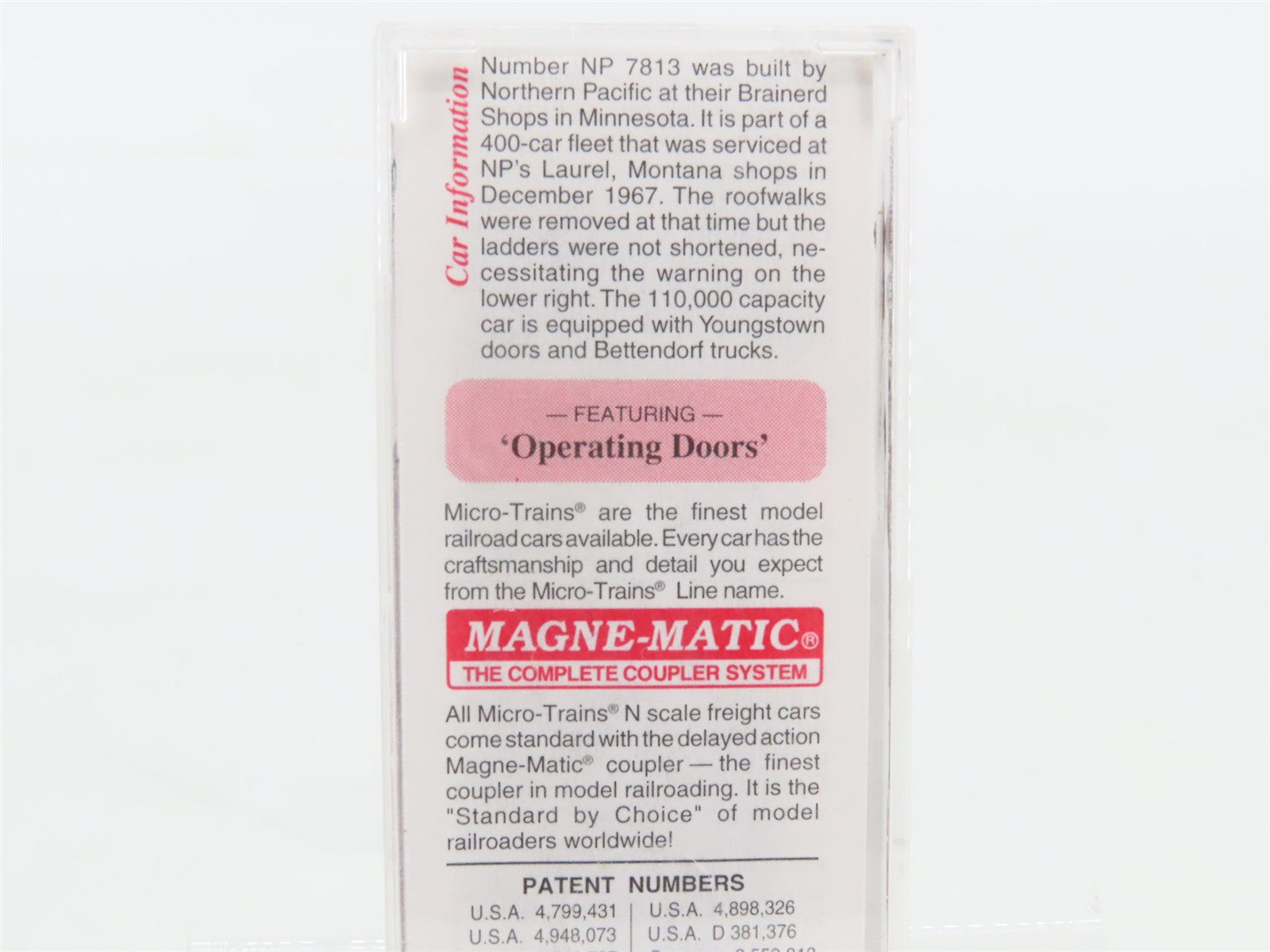 N Scale Micro-Trains 37050 NP Northern Pacific 50' Box Car 7813 RTR