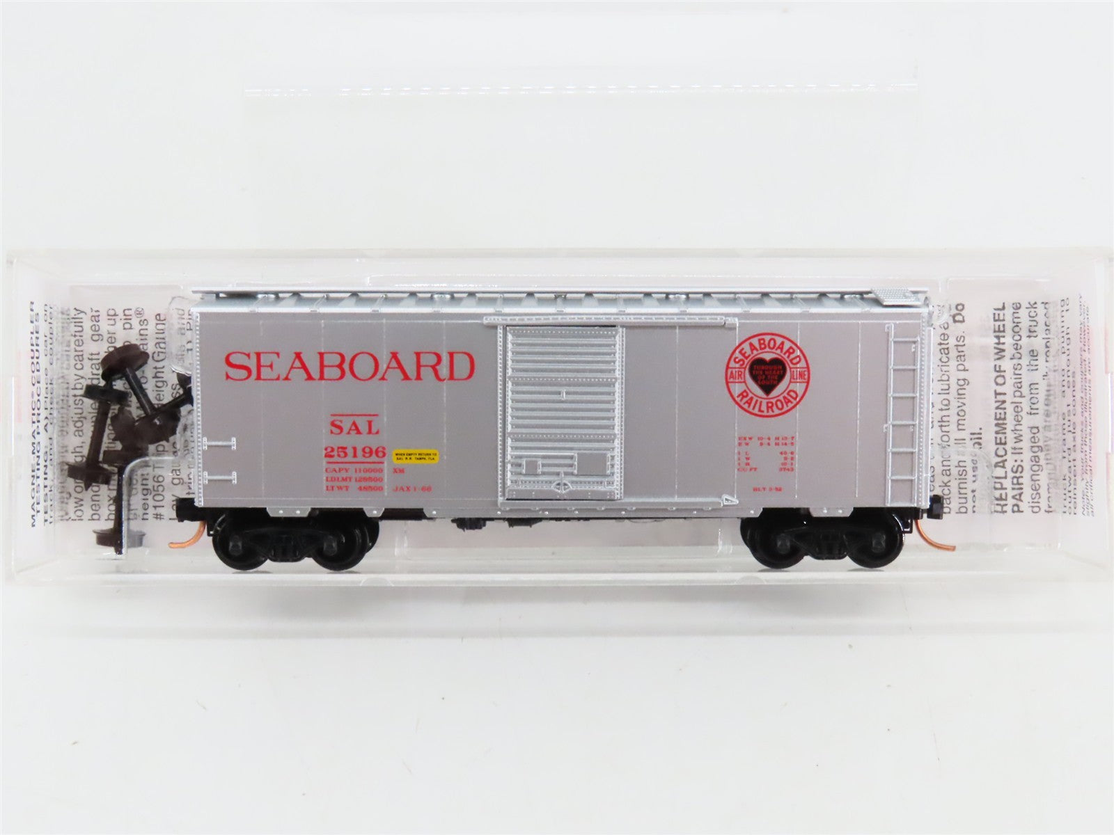 N Scale Micro-Trains 20616 SAL Seaboard Air Line 40' Single Door Box Car #25196