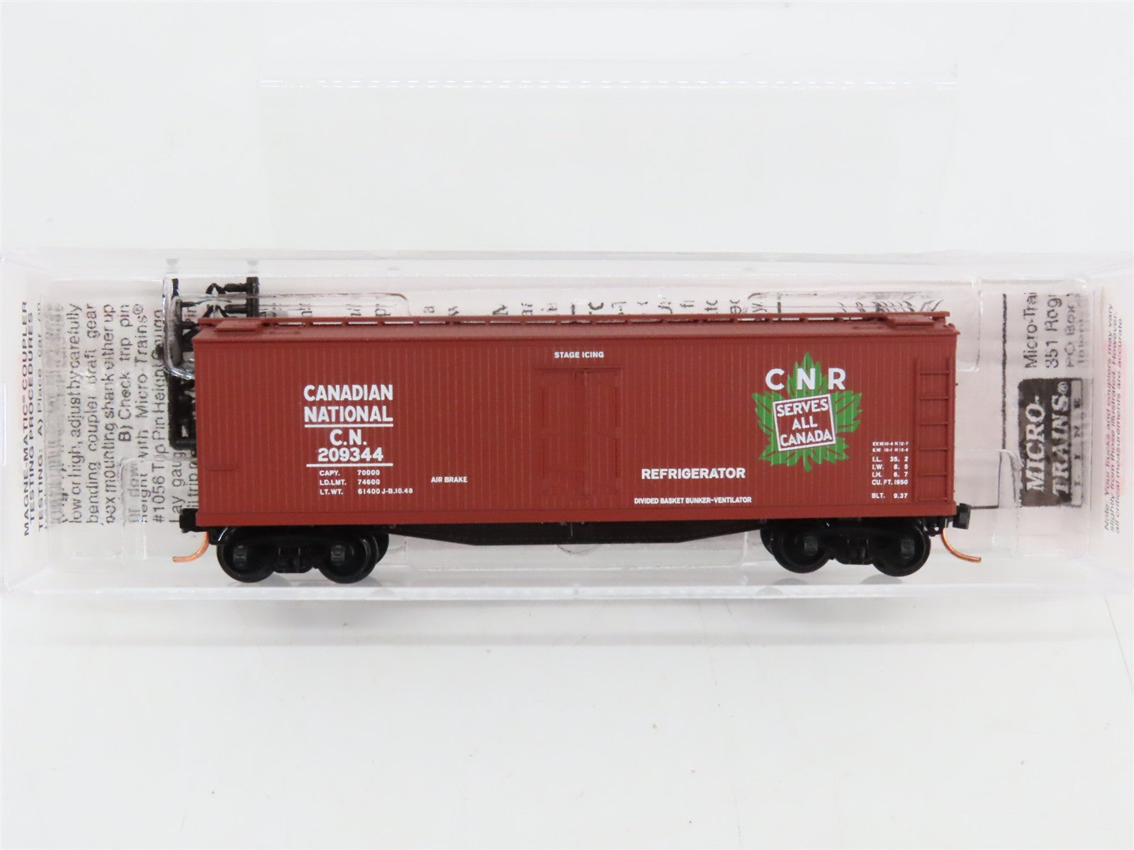 N Scale Micro-Trains 47200 CN Canadian National 40' Reefer 209344 RTR