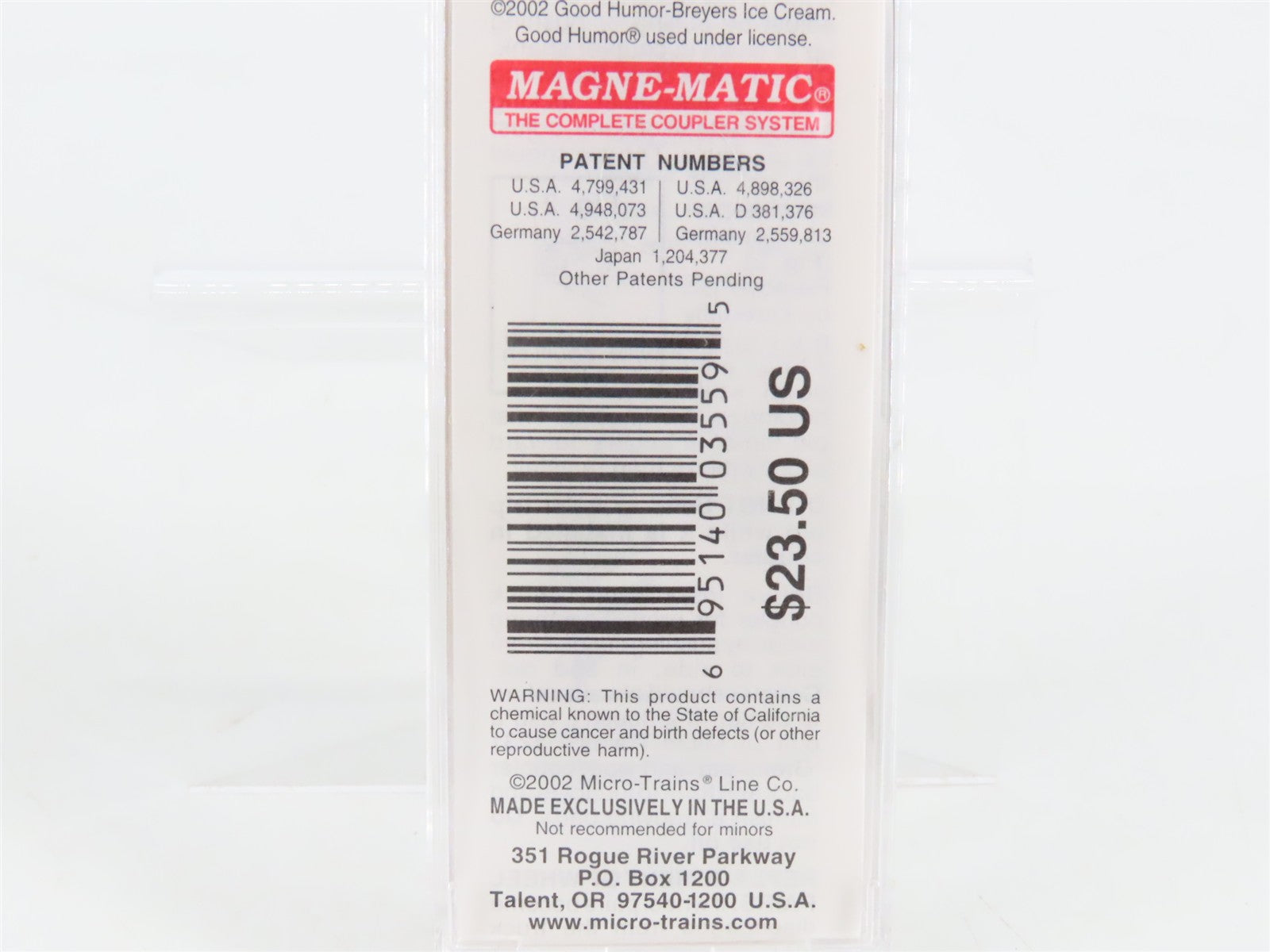 N Scale Micro-Trains 59570 GH Good Humor 40' Steel Ice Reefer 6002 RTR