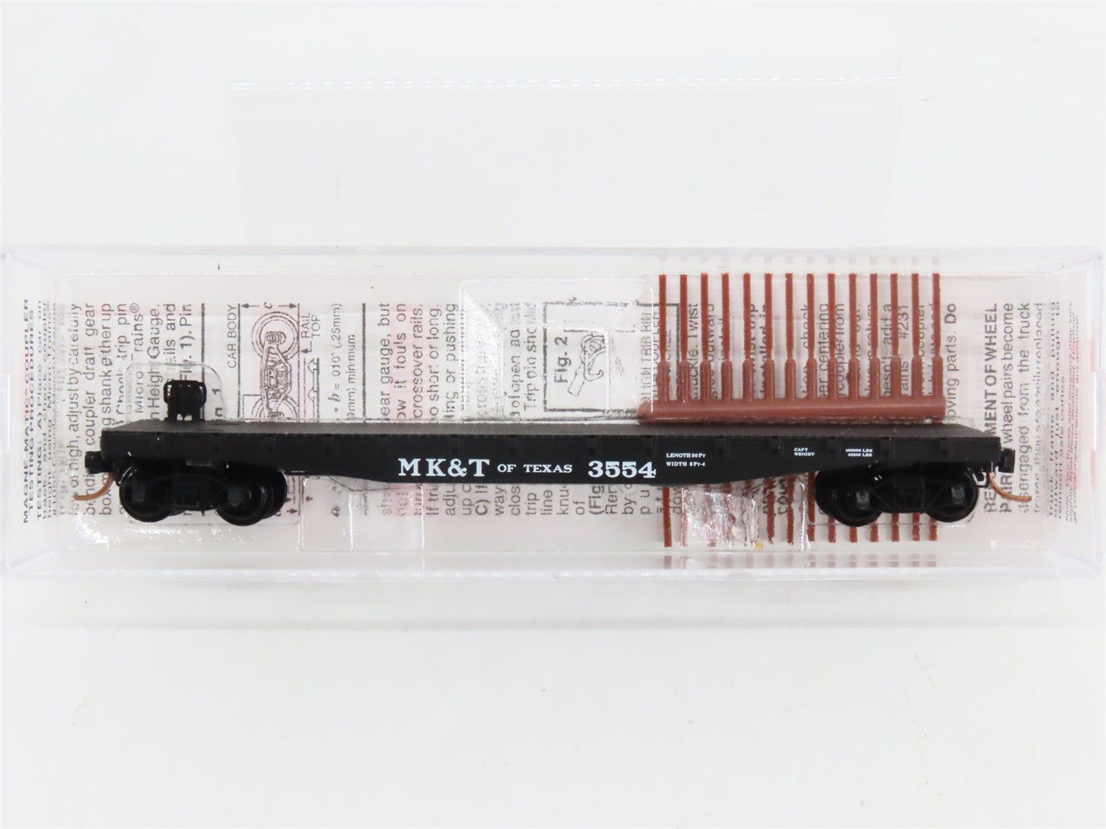 N Scale Micro-Trains 45240 MK&T Of Texas Texas 50' Flat Car #3554 RTR
