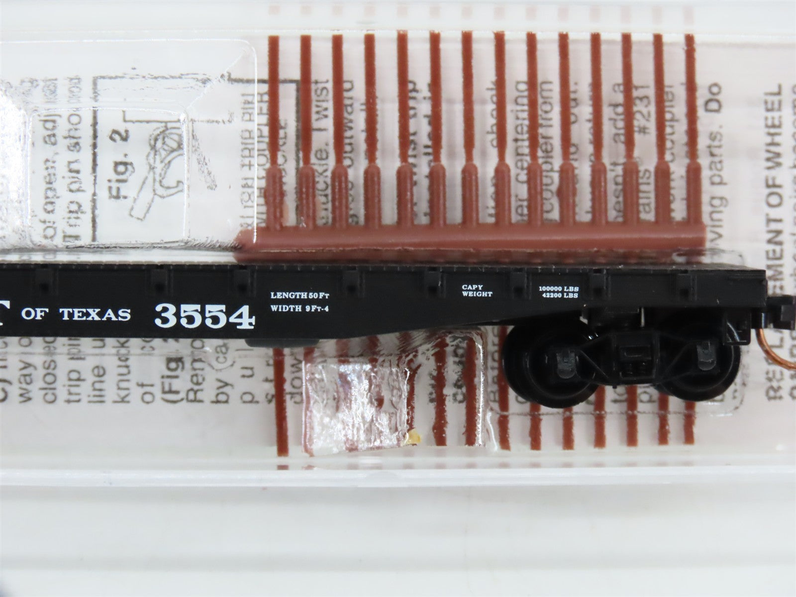 N Scale Micro-Trains 45240 MK&T Of Texas Texas 50' Flat Car #3554 RTR