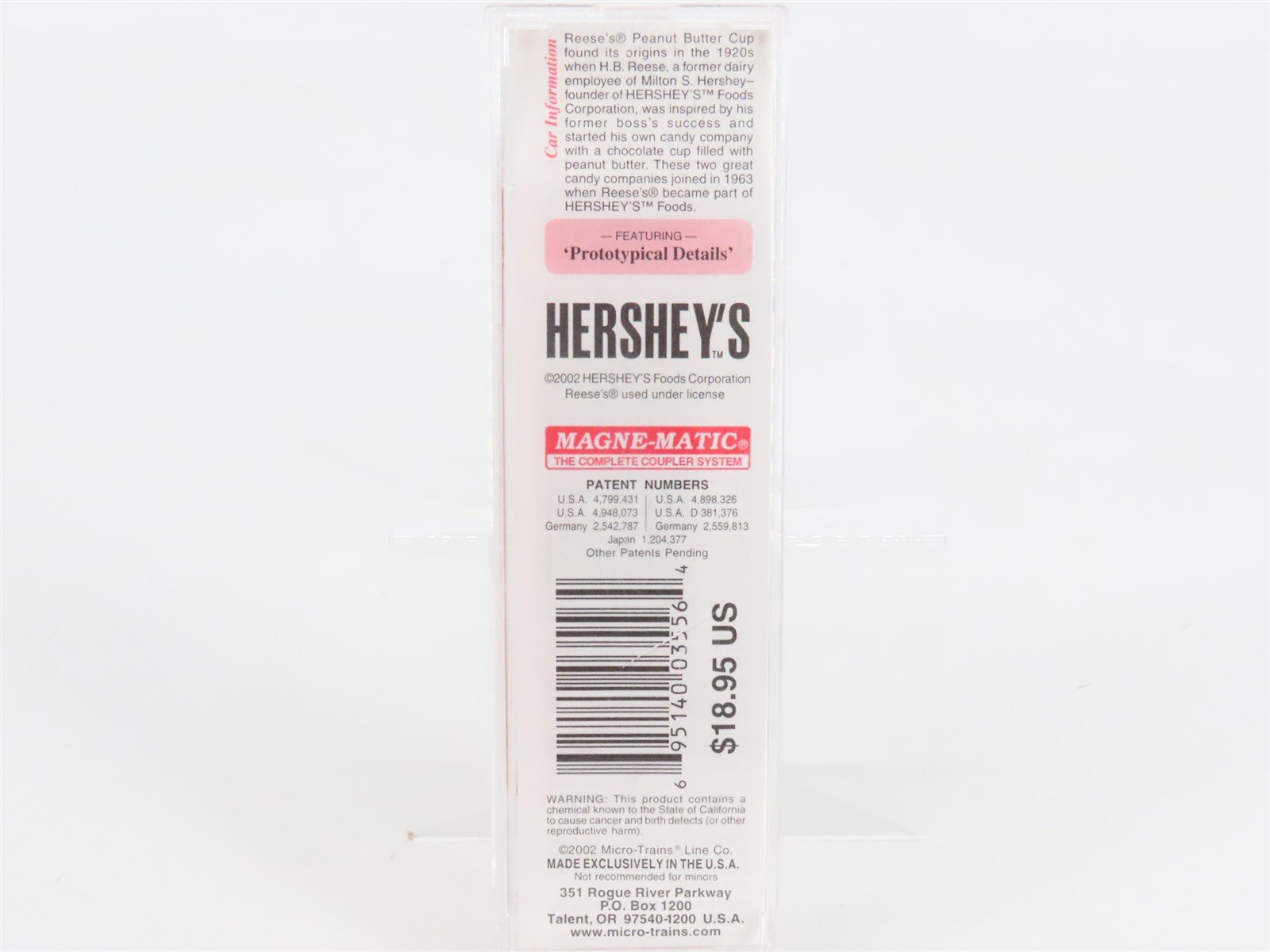 N Scale Micro-Trains 21300 HFC Hershey's / Reese's 40' Plug Door Box Car RTR