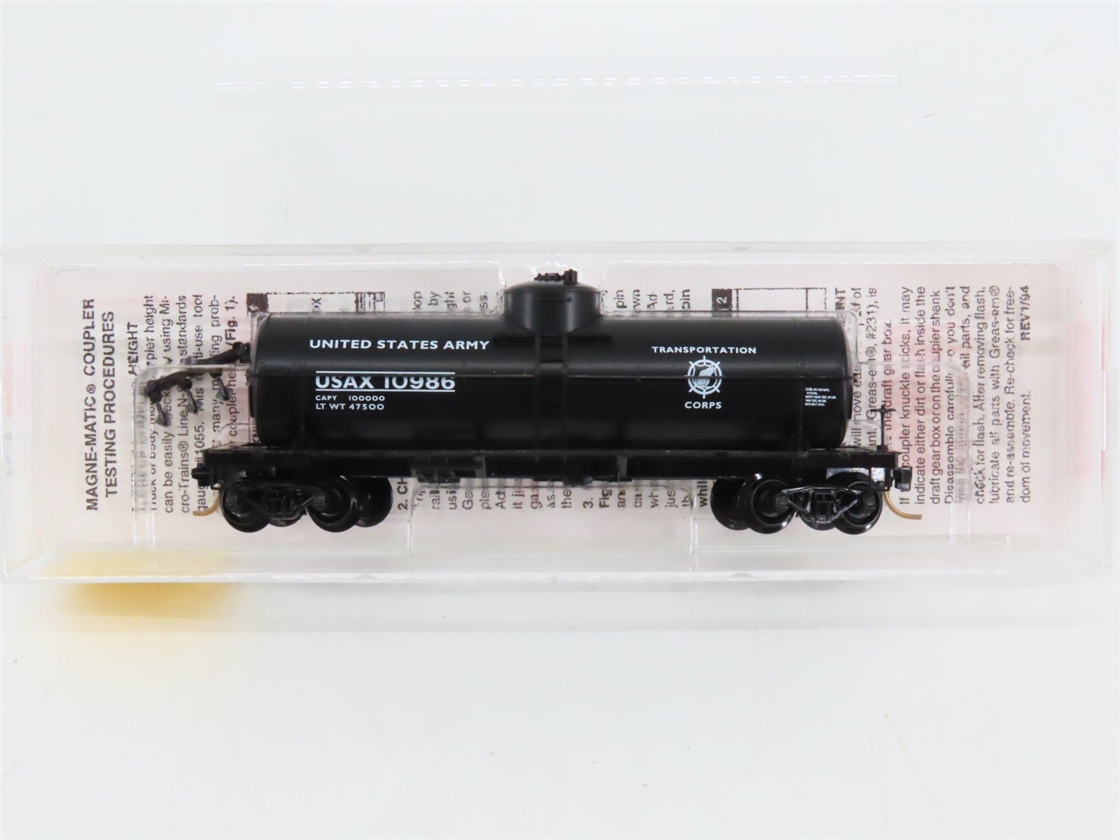 N Scale Micro-Trains 65370 USAX U.S. Army 39' Single Dome Tank Car 10986 RTR