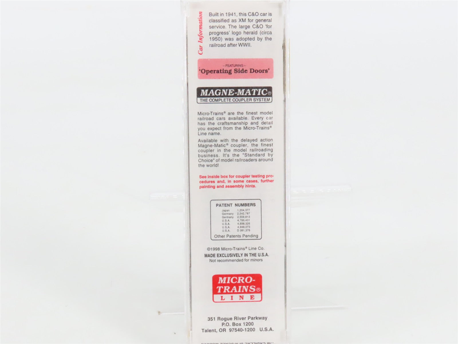 N Scale Micro-Trains 78070 C&O Chesapeake & Ohio 50' Auto Box Car 272189 RTR