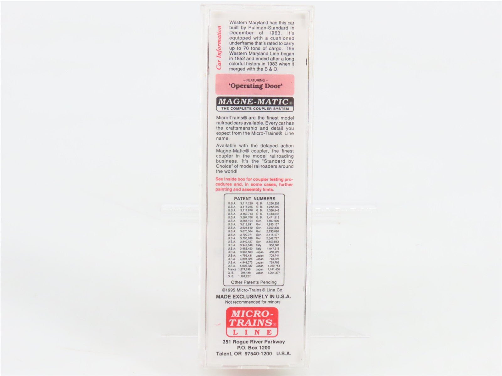 N Scale Micro-Trains 33070 WM Western Maryland 50' Box Car 35006 RTR