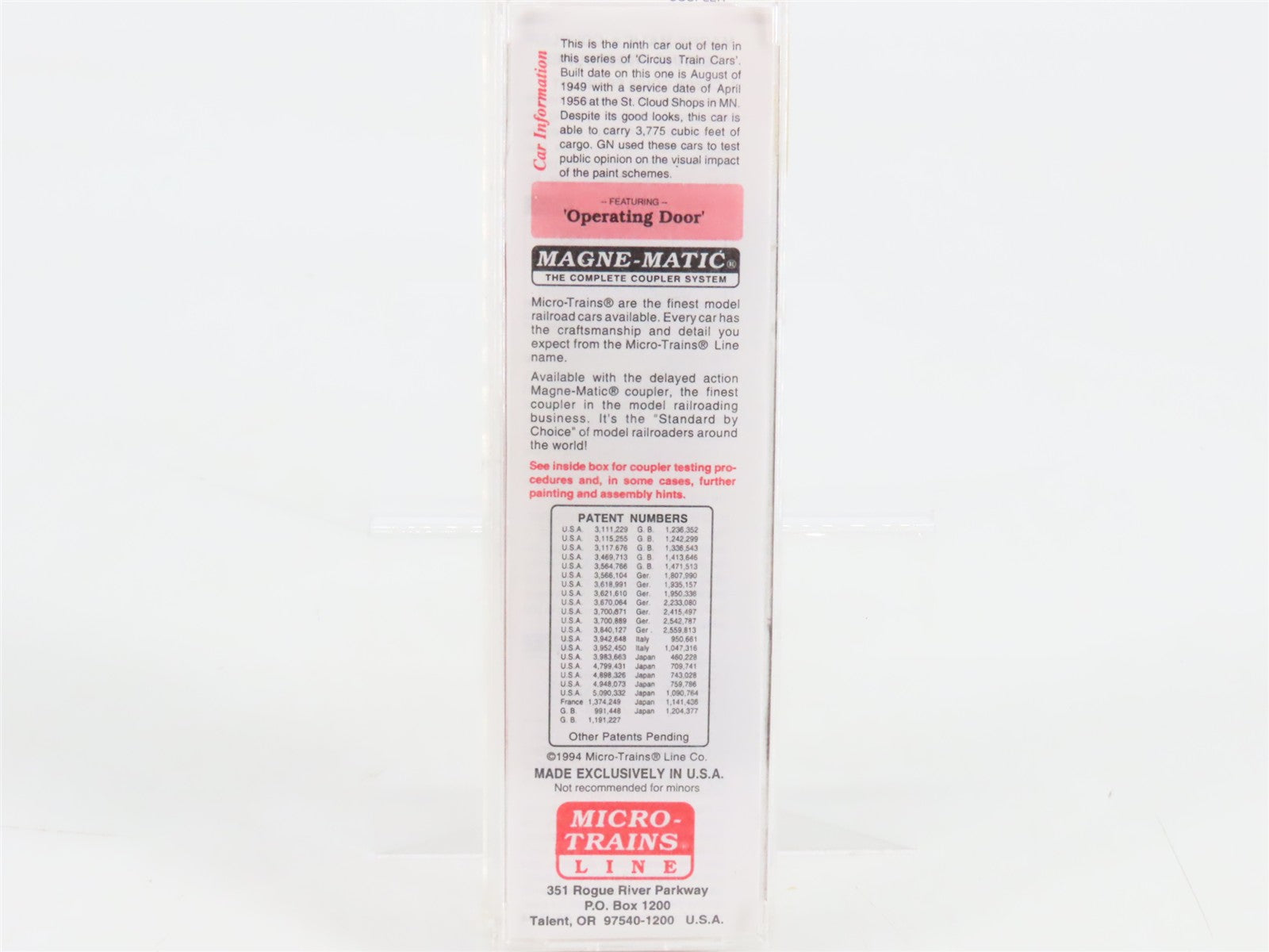 N Scale Micro-Trains 20176 GN Great Northern 40' Box Car 18588 RTR
