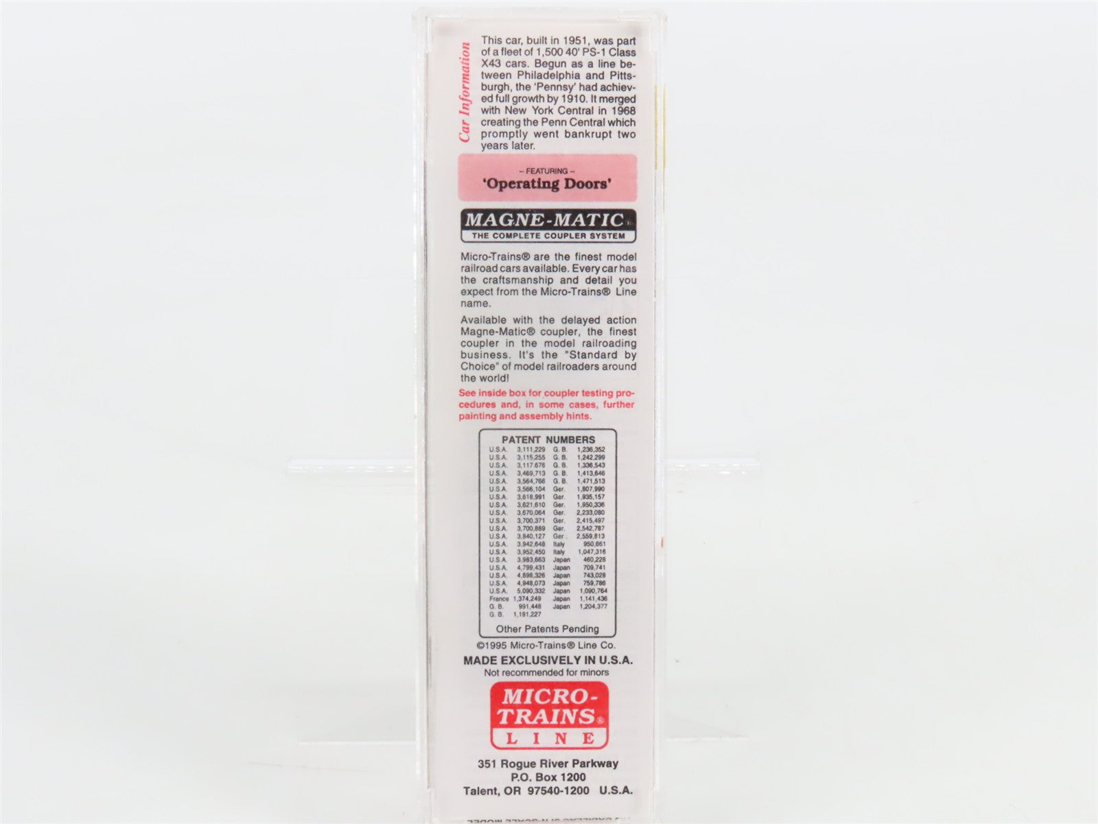 N Scale Micro-Trains 20780/2 PRR Pennsylvania 40' Box Car 603120 RTR