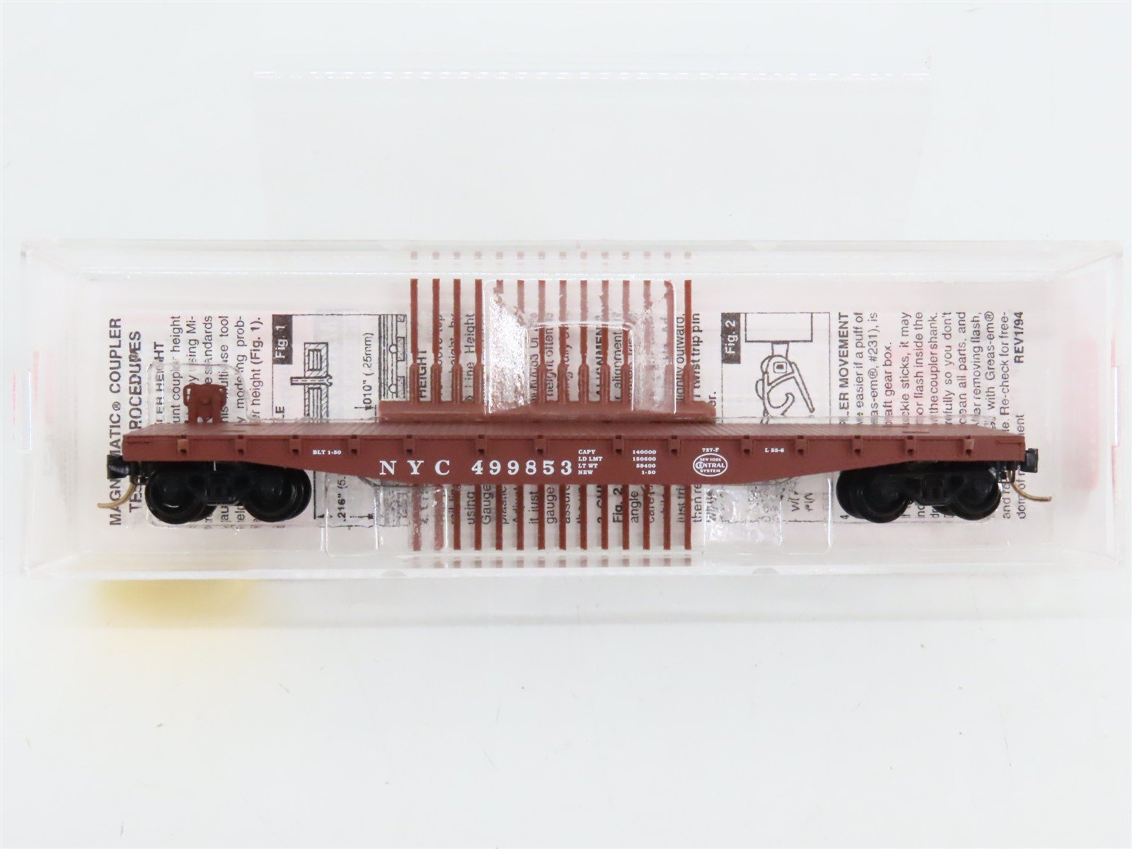 N Scale Micro-Trains 45040 NYC New York Central 50' Flat Car 499853 RTR