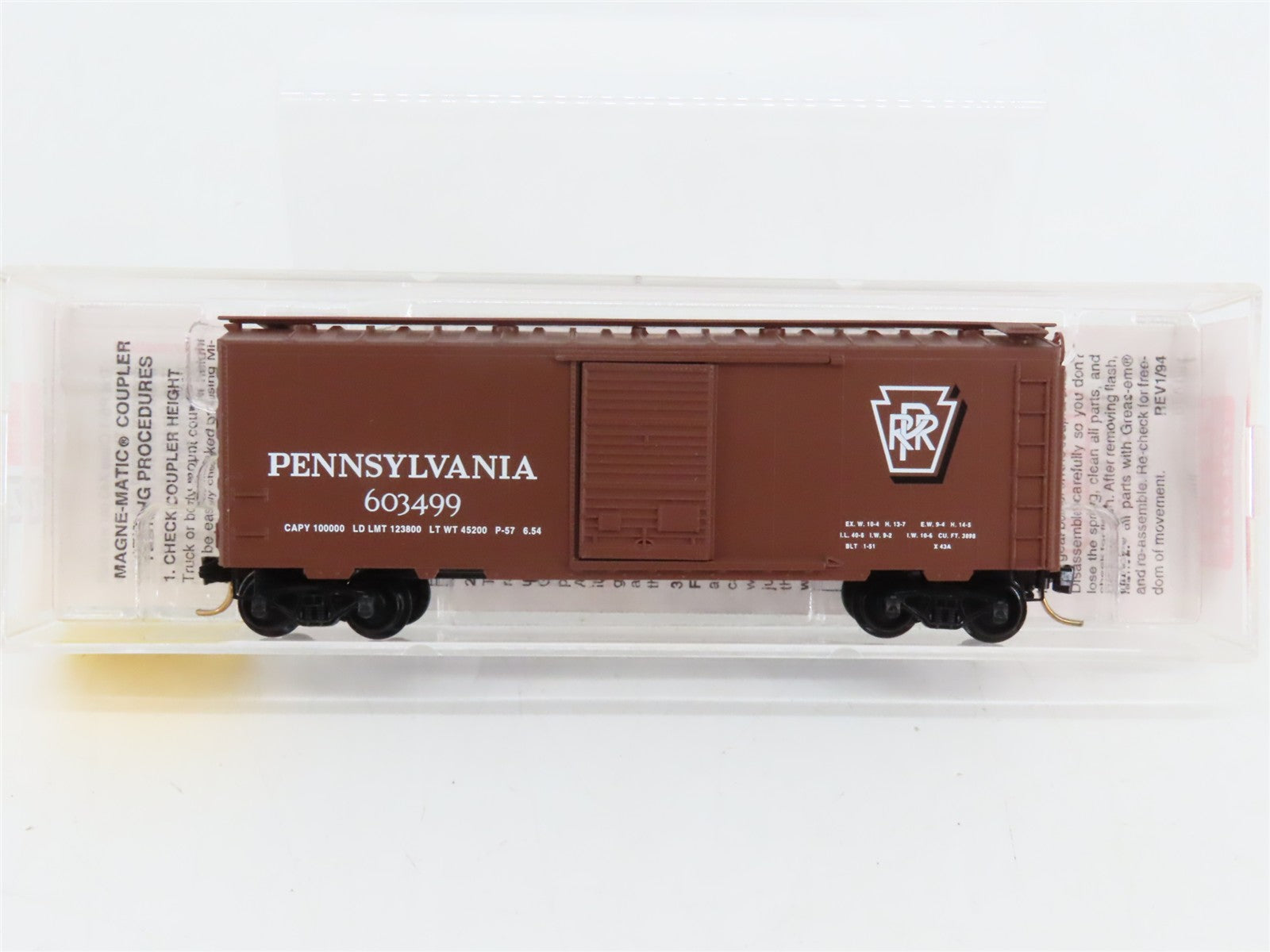 N Scale Micro-Trains 20780/3 PRR Pennsylvania 40' Box Car 603499 RTR