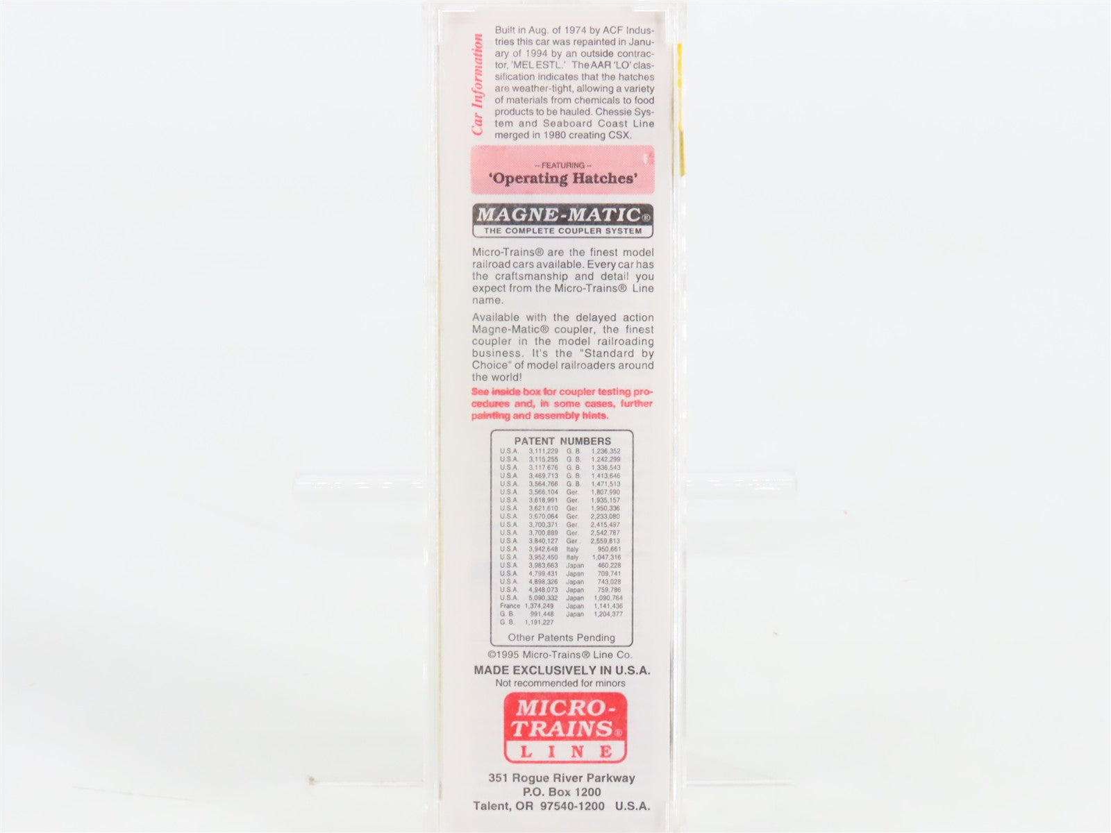 N Scale Micro-Trains MTL 94060 CSXT CSX 3-Bay Covered Hopper 254227 RTR