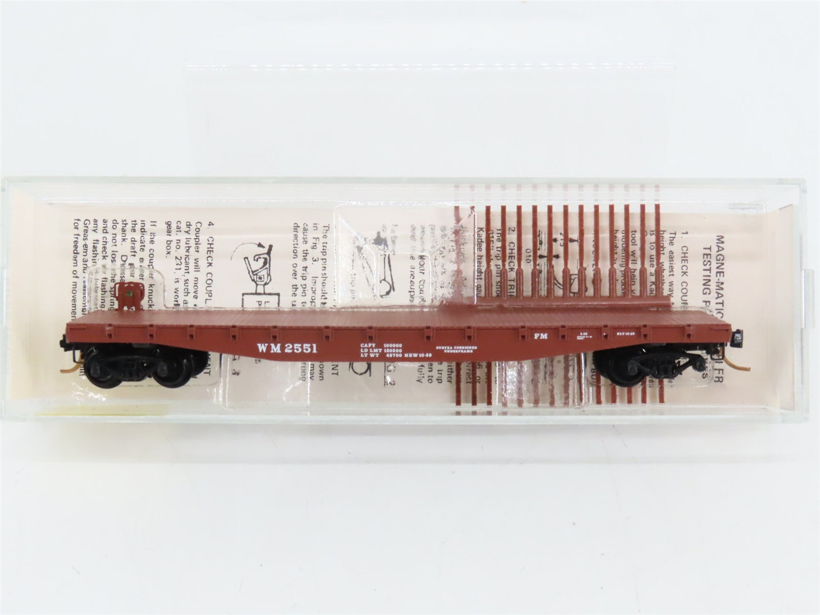 N Scale Micro-Trains 45160 WM Western Maryland 50' Fishbelly Flat Car 2551 RTR