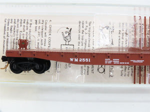 N Scale Micro-Trains 45160 WM Western Maryland 50' Fishbelly Flat Car 2551 RTR