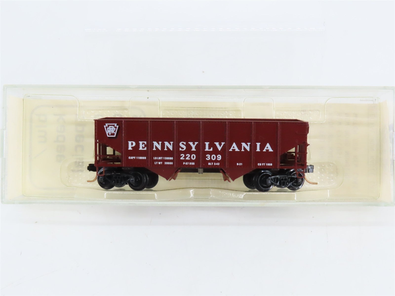 N Scale BLW/Kadee Special Run BLW-52 PRR Pennsylvania 2-Bay Open Hopper #220309
