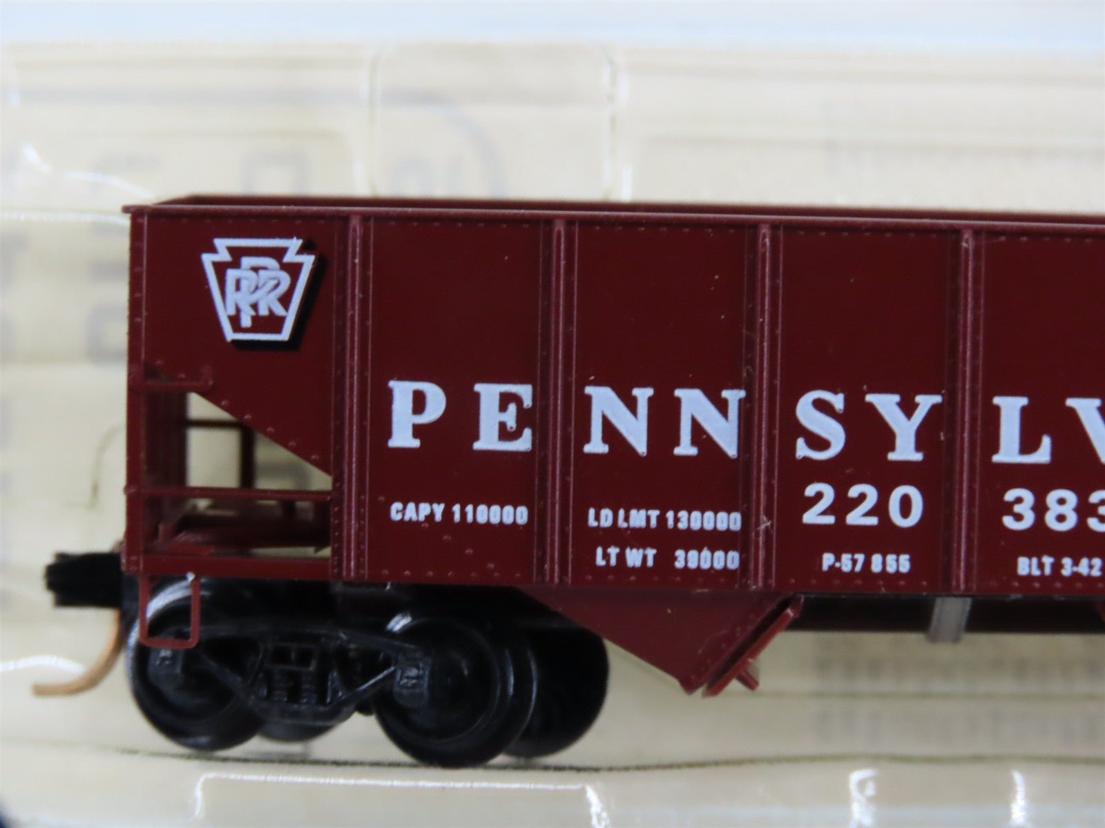 N Scale BLW/Kadee Special Run BLW-53 PRR Pennsylvania 2-Bay Open Hopper #220383
