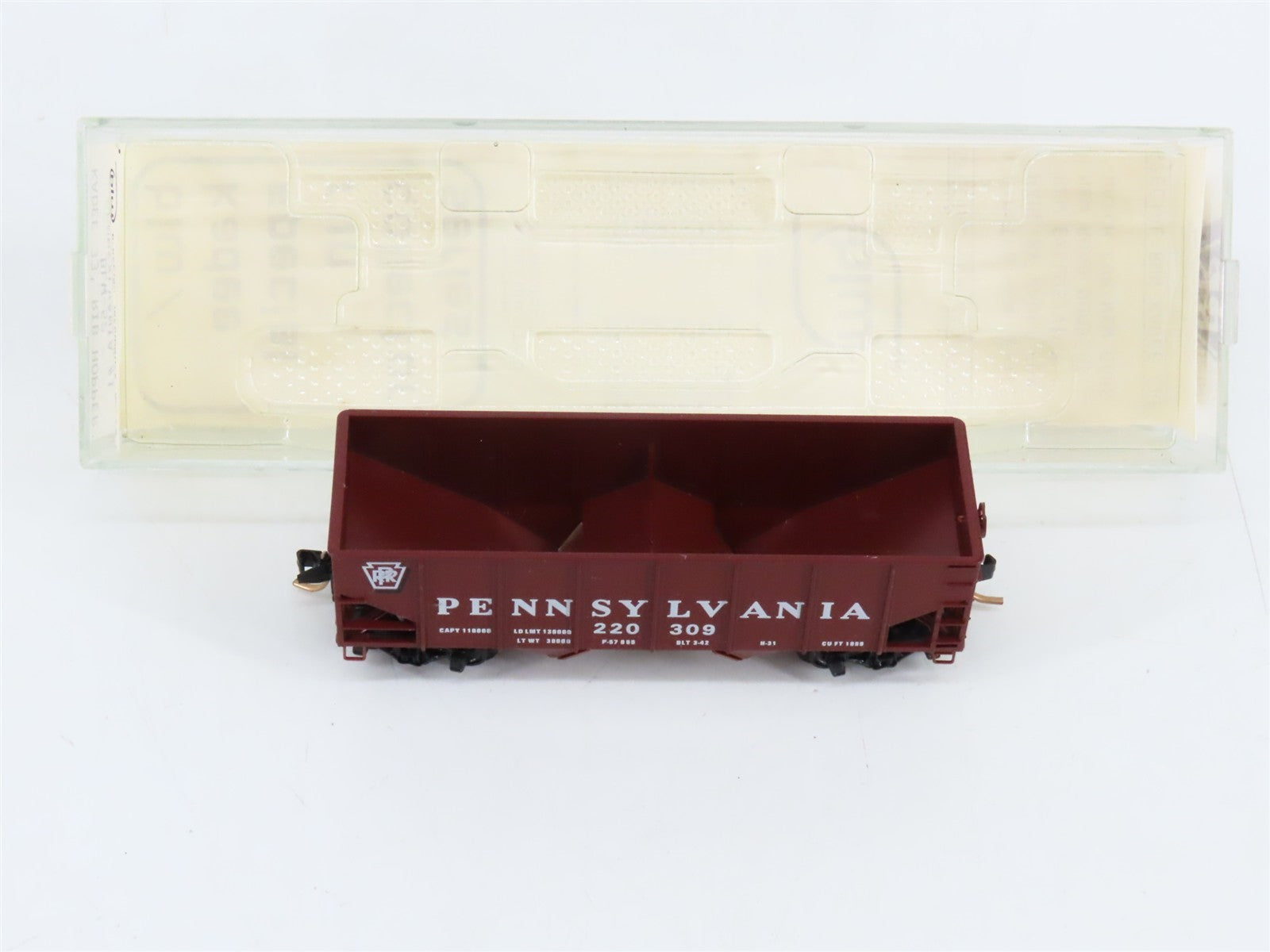N Scale BLW/Kadee Special Run BLW-52 PRR Pennsylvania 2-Bay Open Hopper #220309