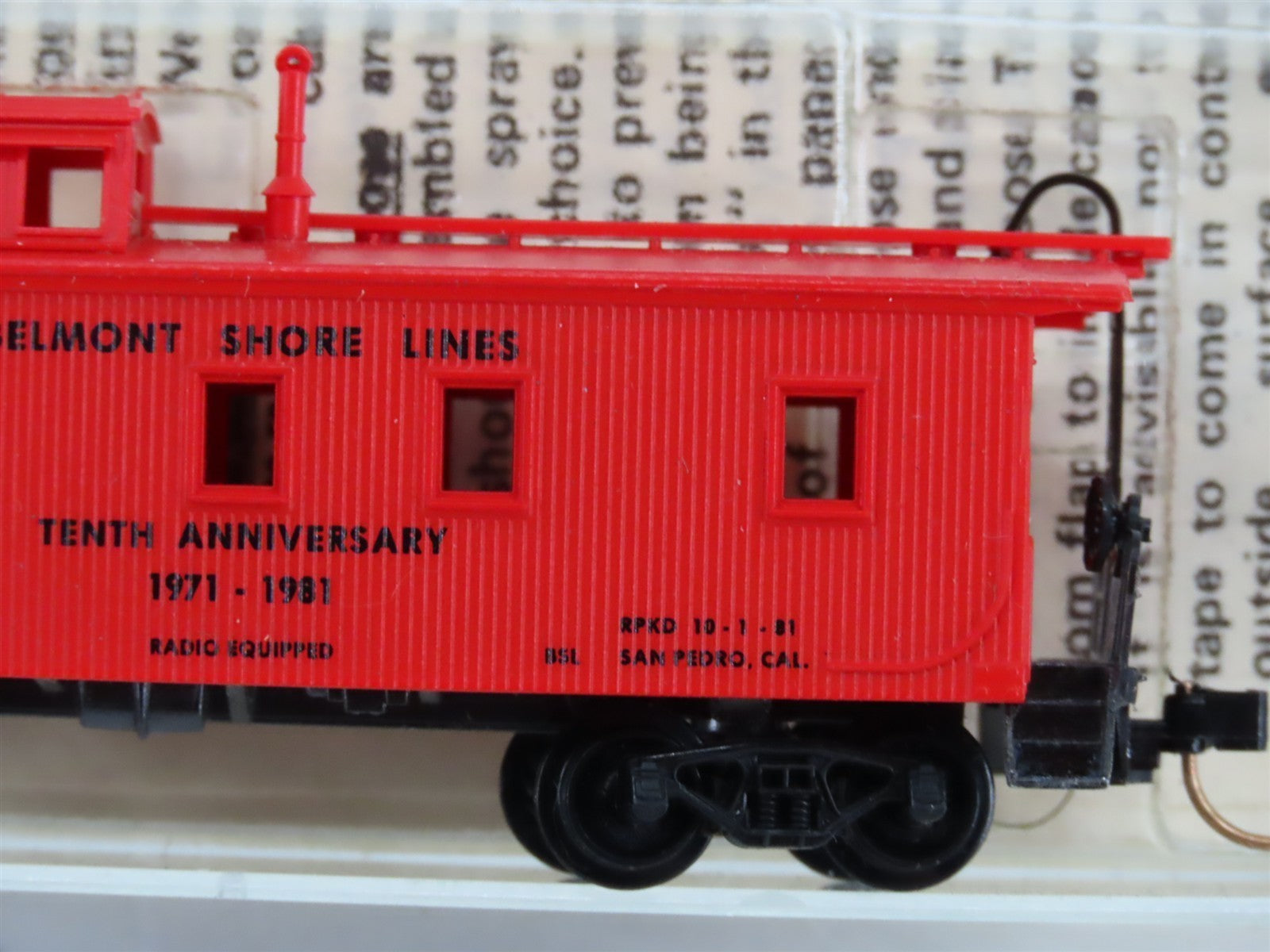 N Scale Kadee Micro-Trains MTL Belmont Shore Lines 10th Anniversary Caboose