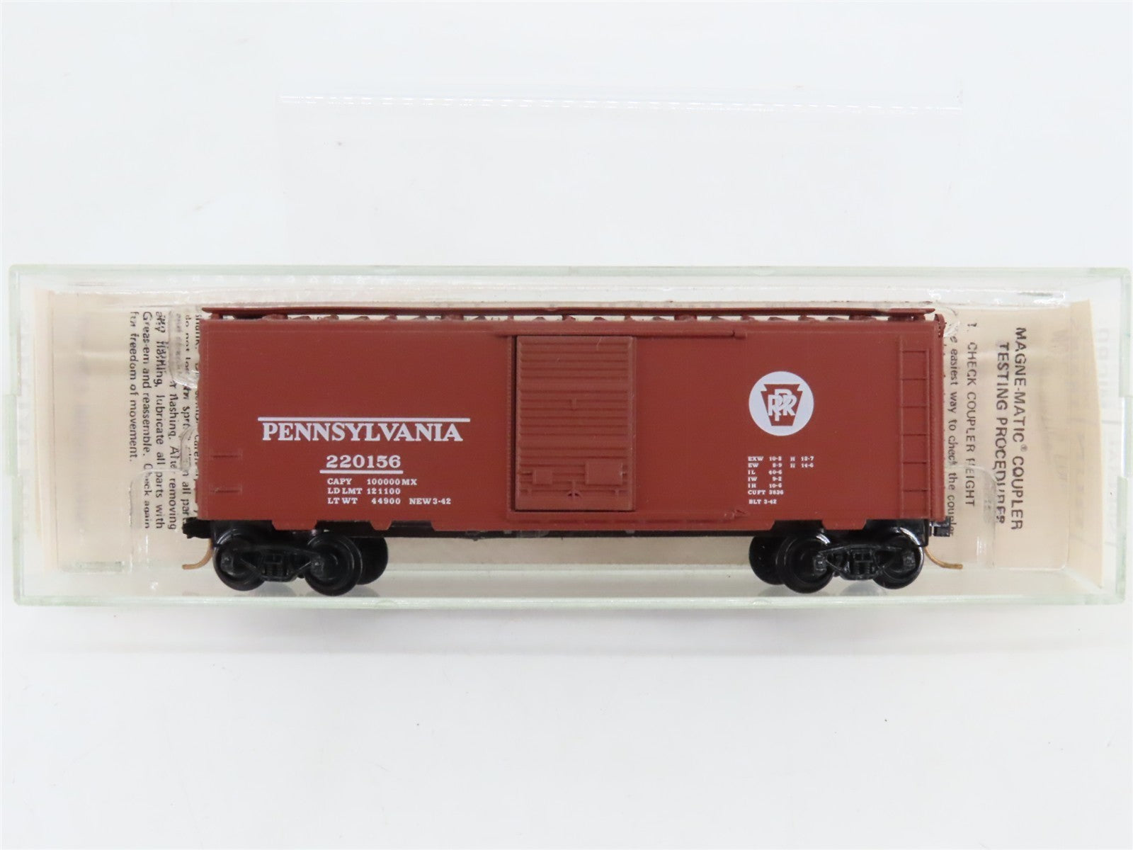 N Scale Kadee Micro-Trains MTL Special Run PRR Pennsylvania 40' Box Car #220156