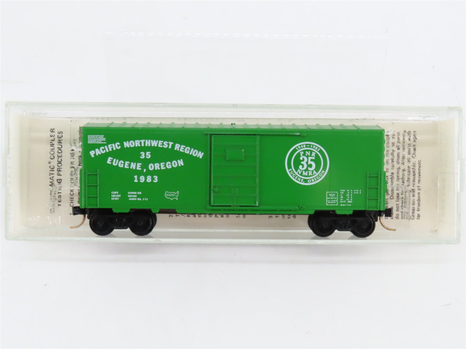 N Scale Micro-Trains PNR Pacific Northwest Region NMRA 40' Box Car 1983 RTR