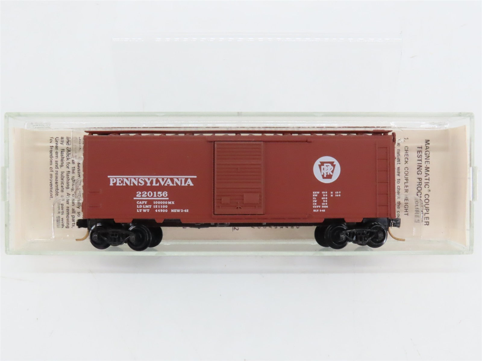 N Scale Kadee Micro-Trains MTL Special Run PRR Pennsylvania 40' Box Car #220156