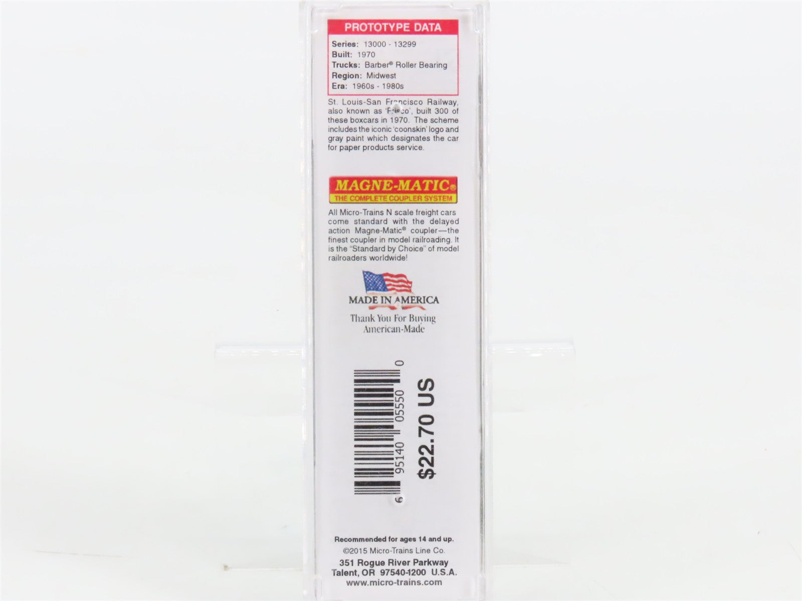 N Scale Micro-Trains MTL 03800530 SL-SF Frisco 50' Plug Door Box Car #13043