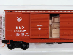 N Micro-Trains MTL 03400380 B&O Baltimore & Ohio 50' Box Car #289247 w/ Load