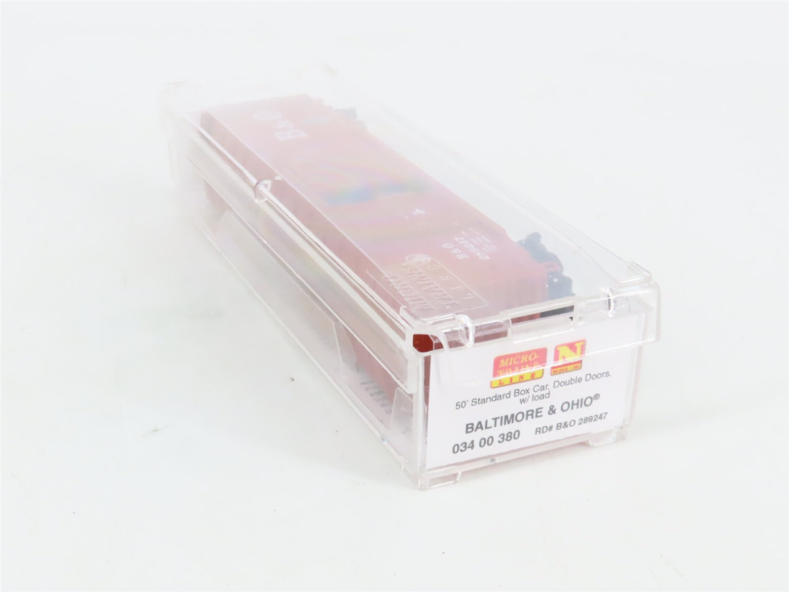N Micro-Trains MTL 03400380 B&O Baltimore & Ohio 50' Box Car #289247 w/ Load