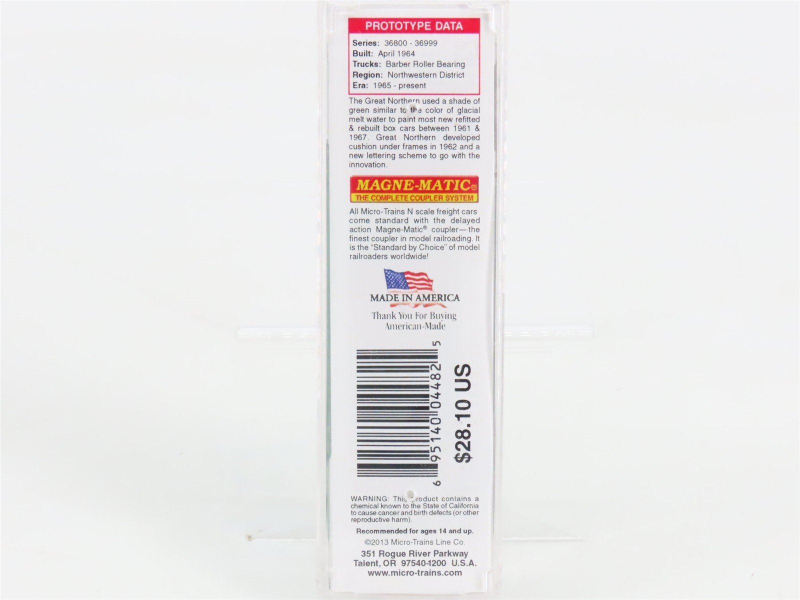 N Scale Micro-Trains 03200340 GN Great Northern 50' Box Car 36866 RTR