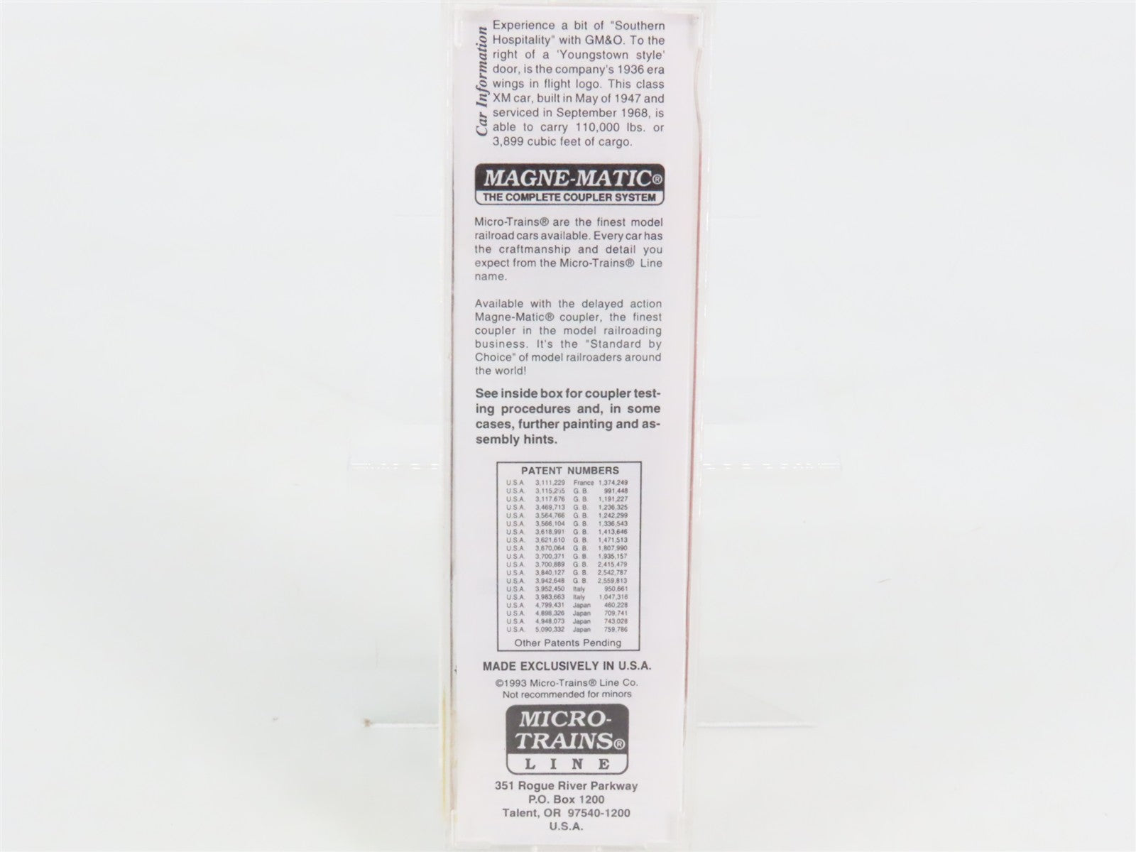 N Scale Micro-Trains 24240 GM&O Gulf, Mobile & Ohio 40' Box Car 21583 RTR