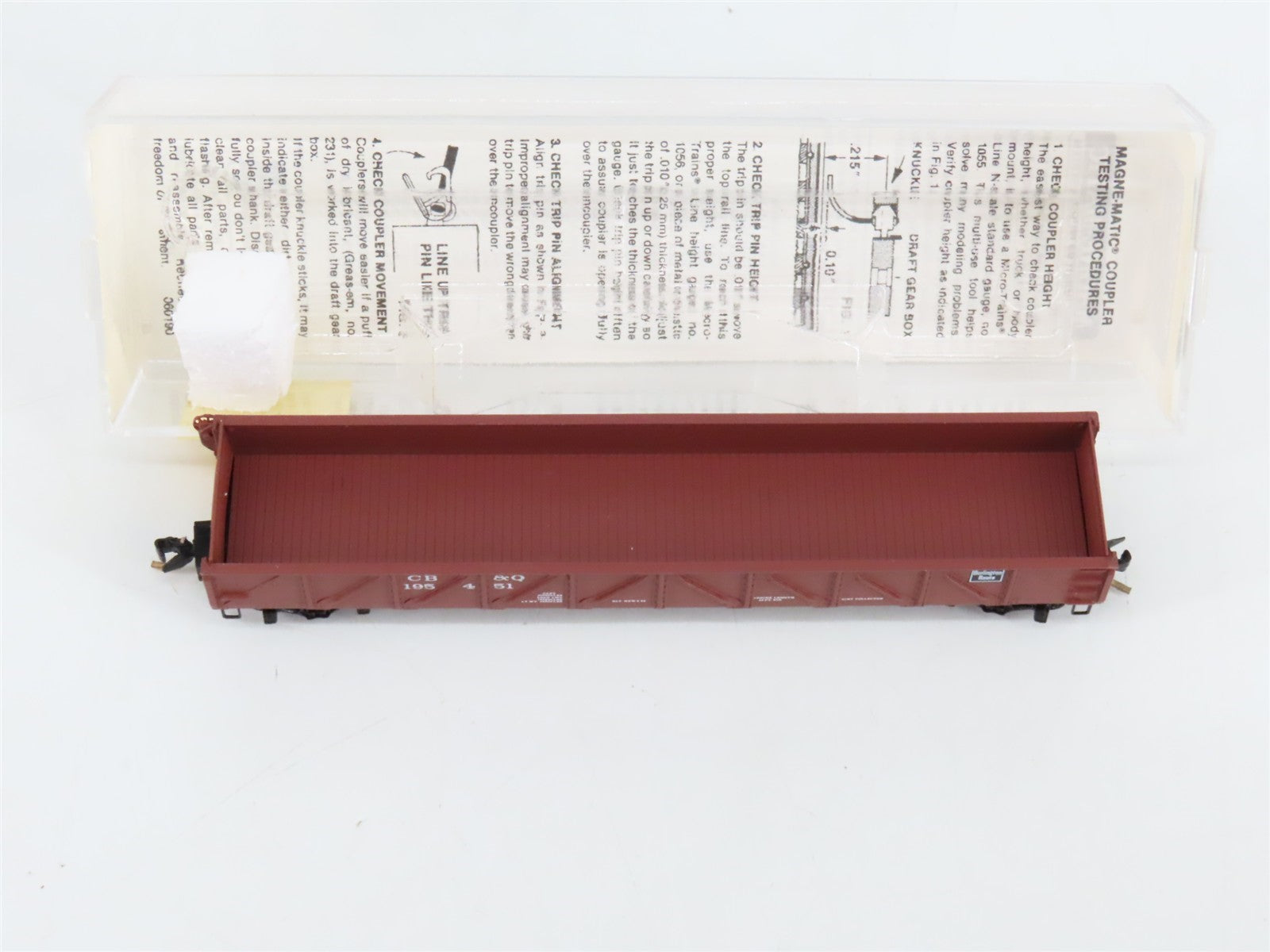 N Scale Micro-Trains MTL 60020 CB&Q Burlington Route 50' Gondola #195451